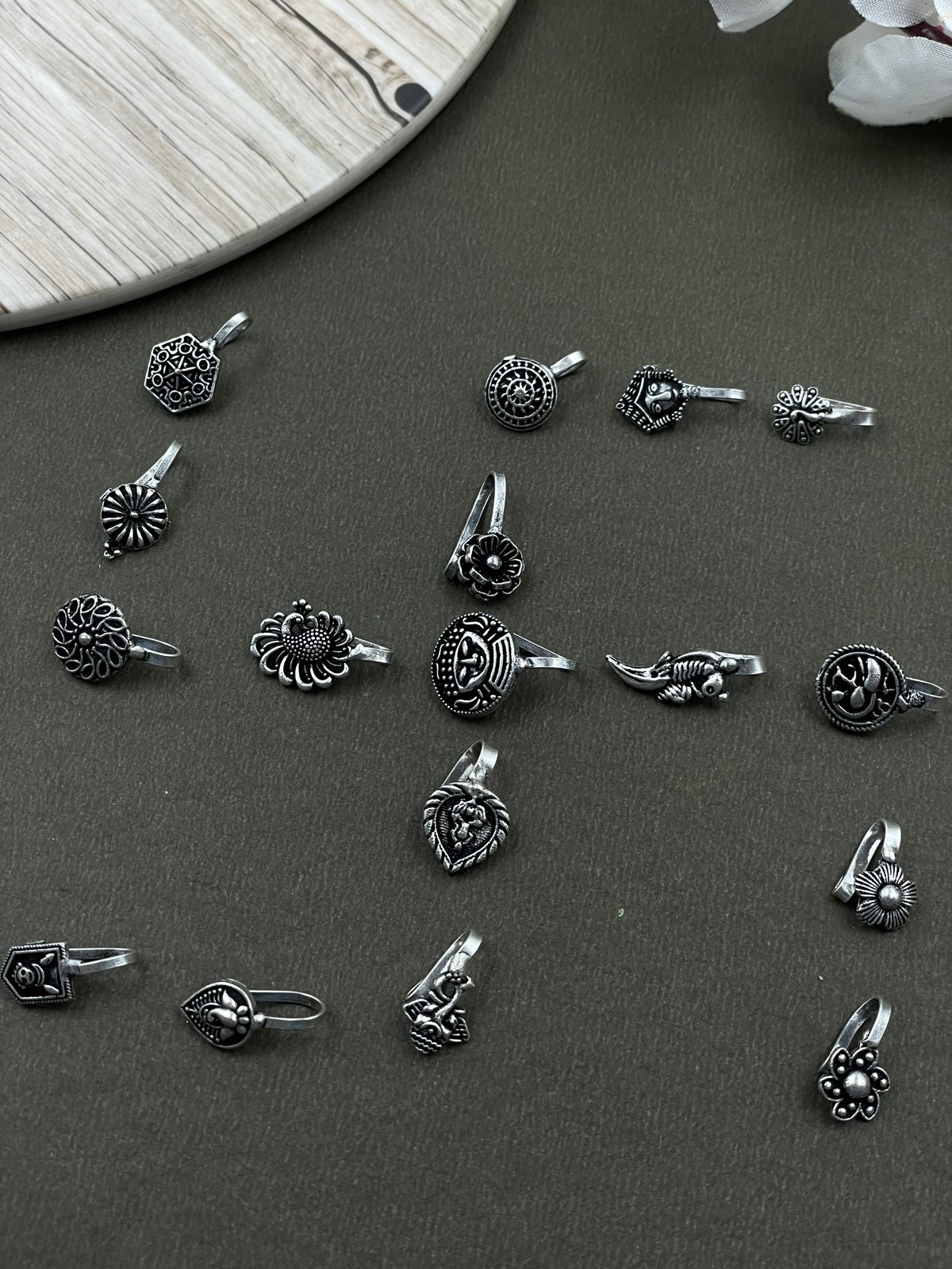 NISHTHA OXIDISED CLIP ON NOSEPIN COMBO OF 17