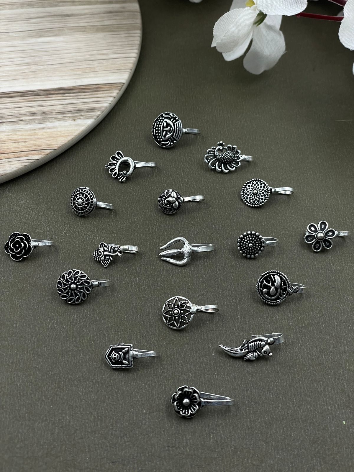 VAIBHAVI OXIDISED CLIP ON NOSEPIN COMBO OF 17