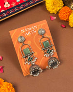 Load image into Gallery viewer, Designer Kashmiri and stone earrings from Rakshabandhan hamper - Naman Arts