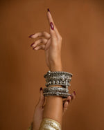 Load image into Gallery viewer, Dual-tone necklace and elephant motif jhumka earring set with pearls - Naman Arts