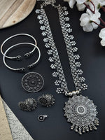 Load image into Gallery viewer, Oxidised Silver Jewellery Set