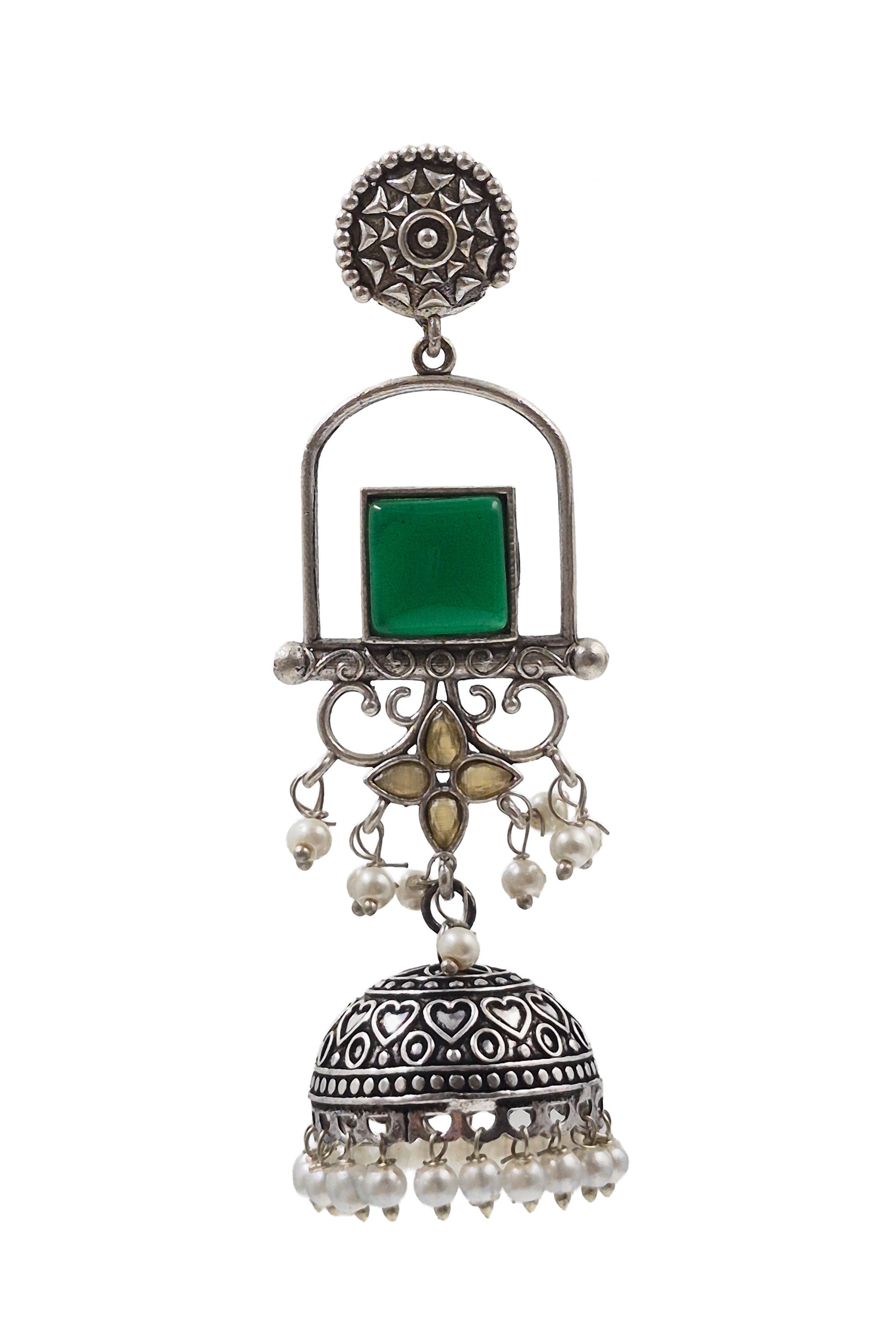 AANVI STONE JHUMKA EARRINGS