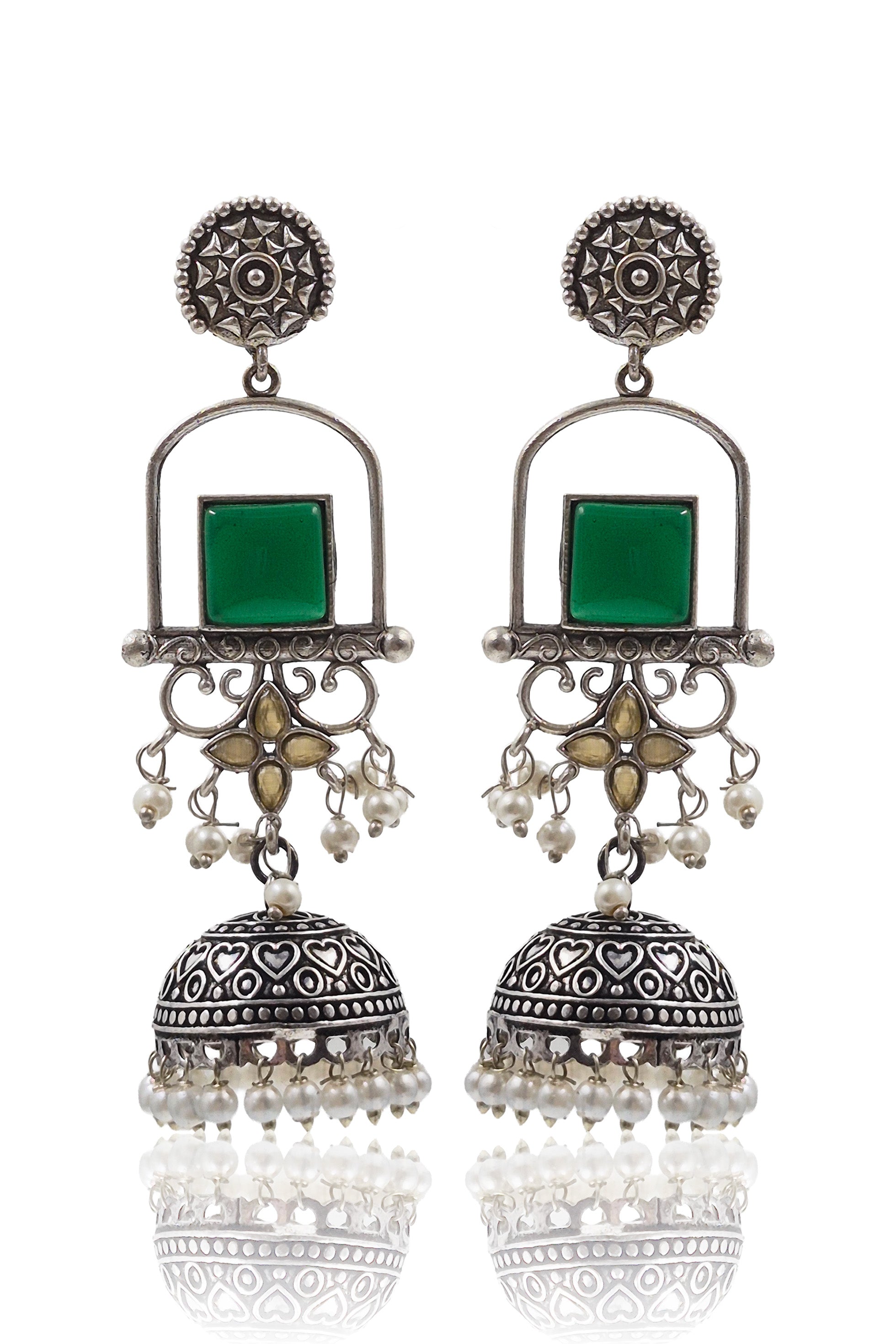 AANVI STONE JHUMKA EARRINGS