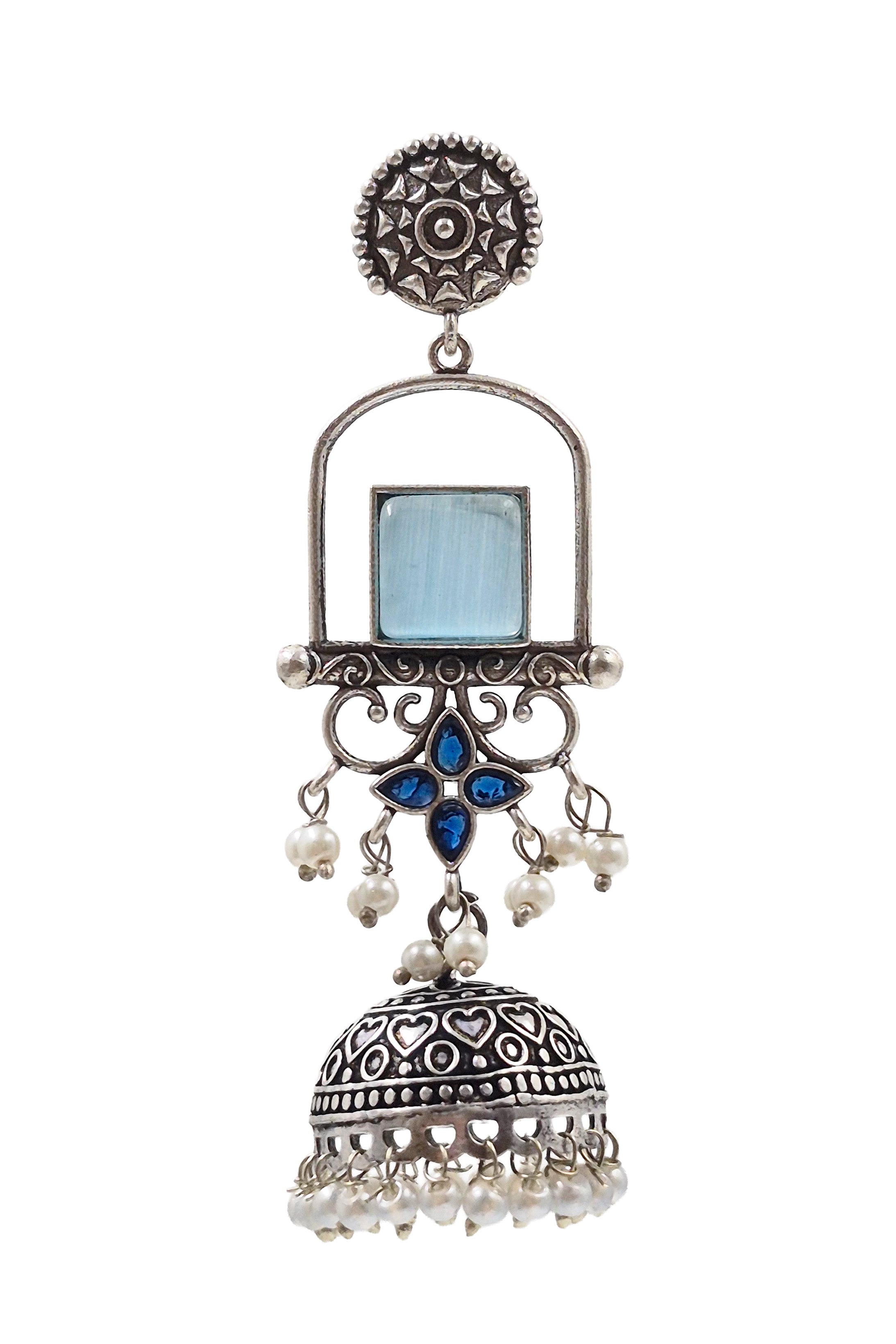 AANVI STONE JHUMKA EARRINGS