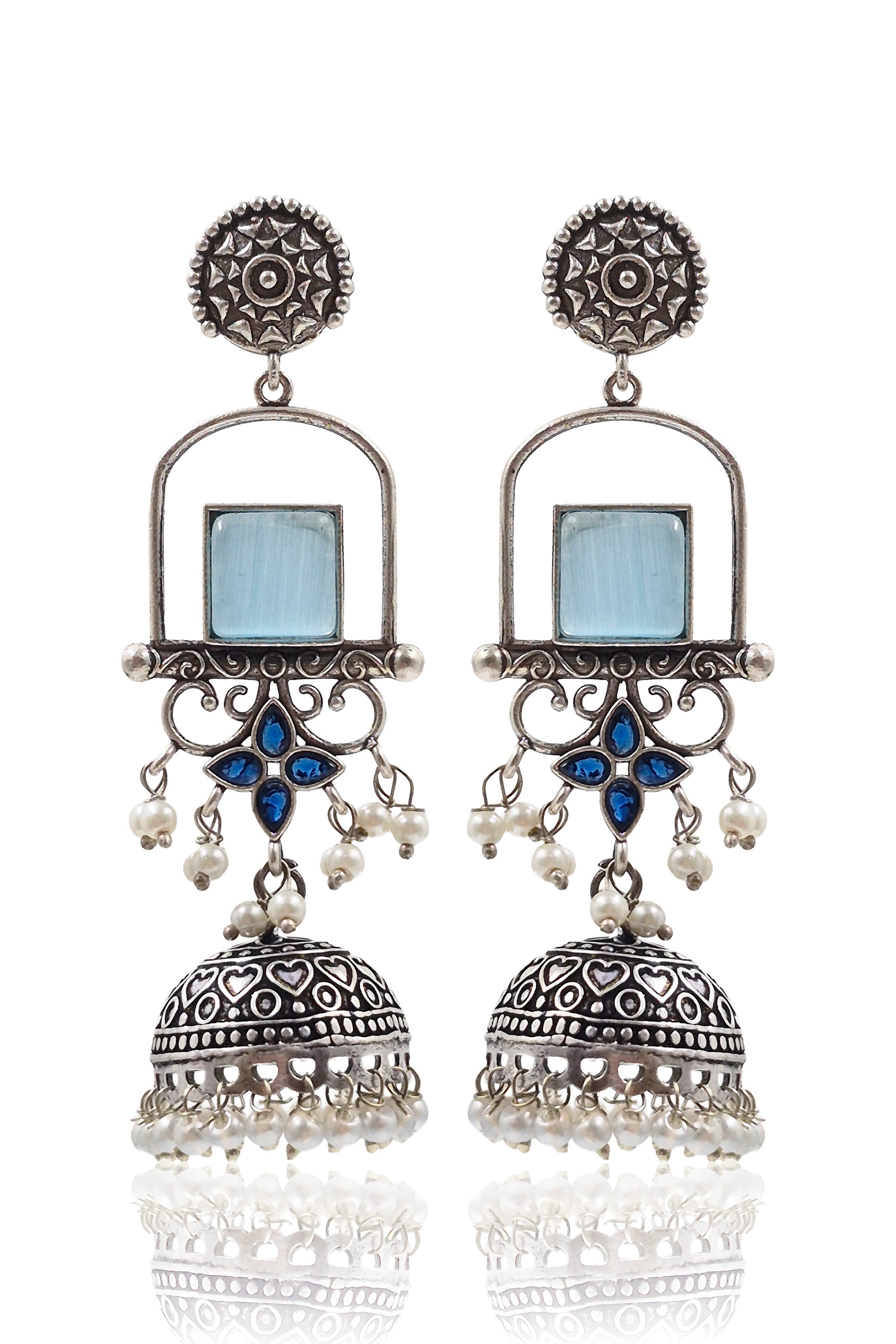 AANVI STONE JHUMKA EARRINGS