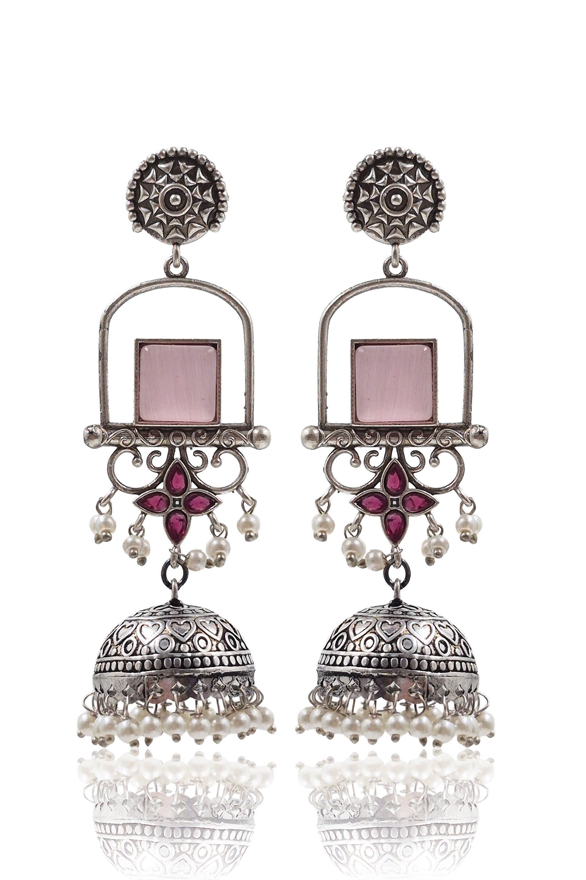 AANVI STONE JHUMKA EARRINGS