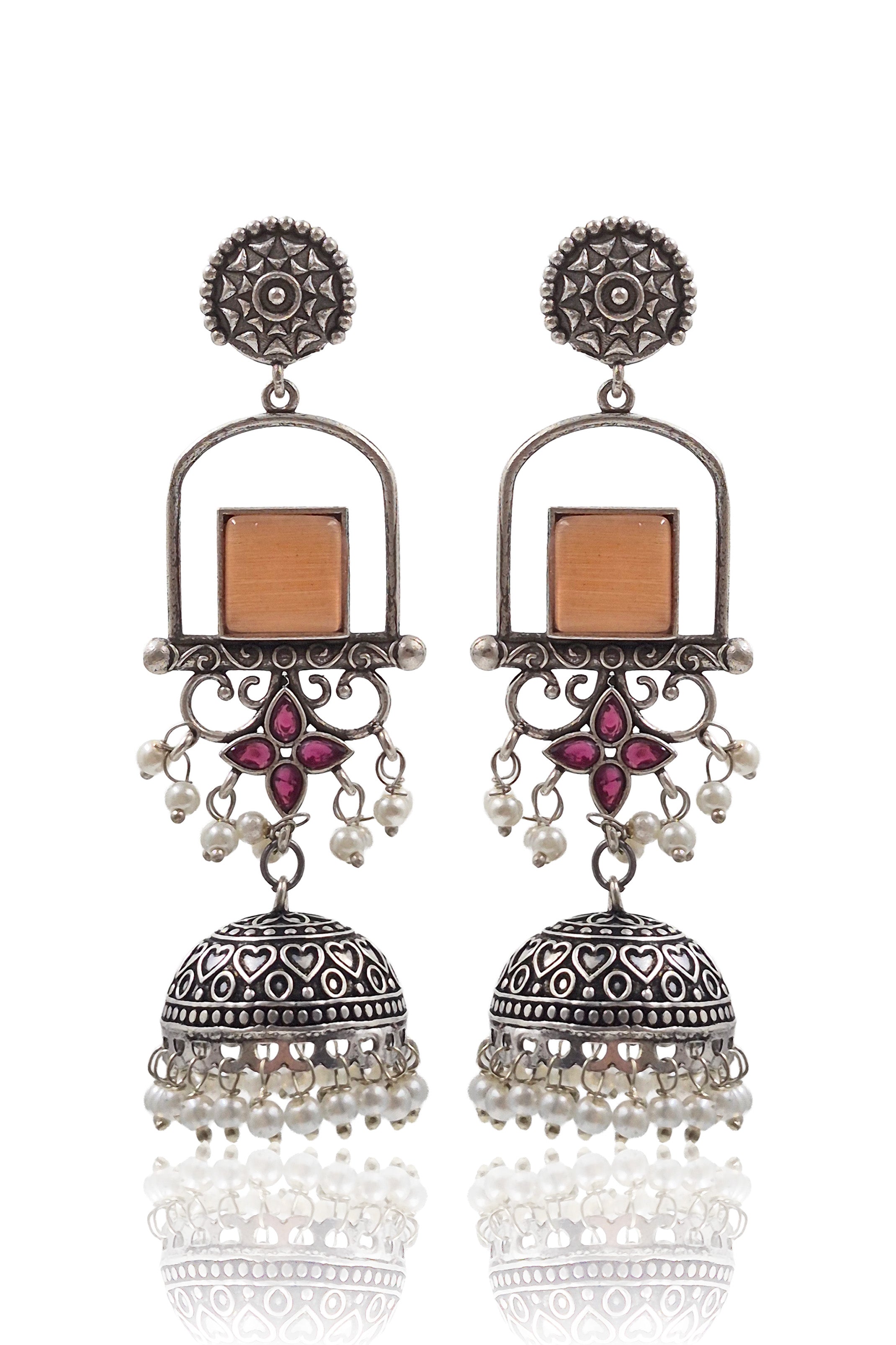 Aanvi Stone Jhumka Earrings