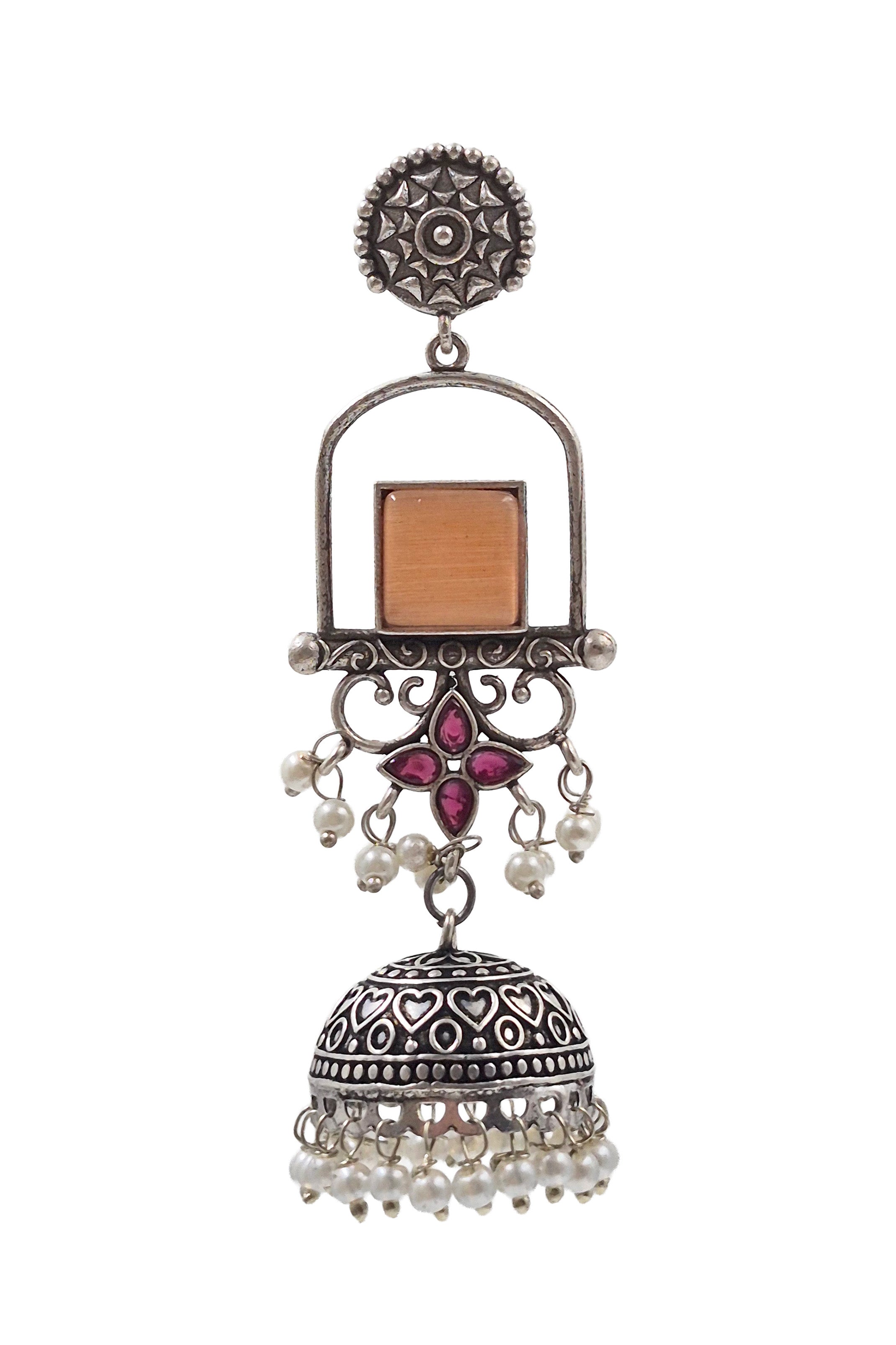 Aanvi Stone Jhumka Earrings