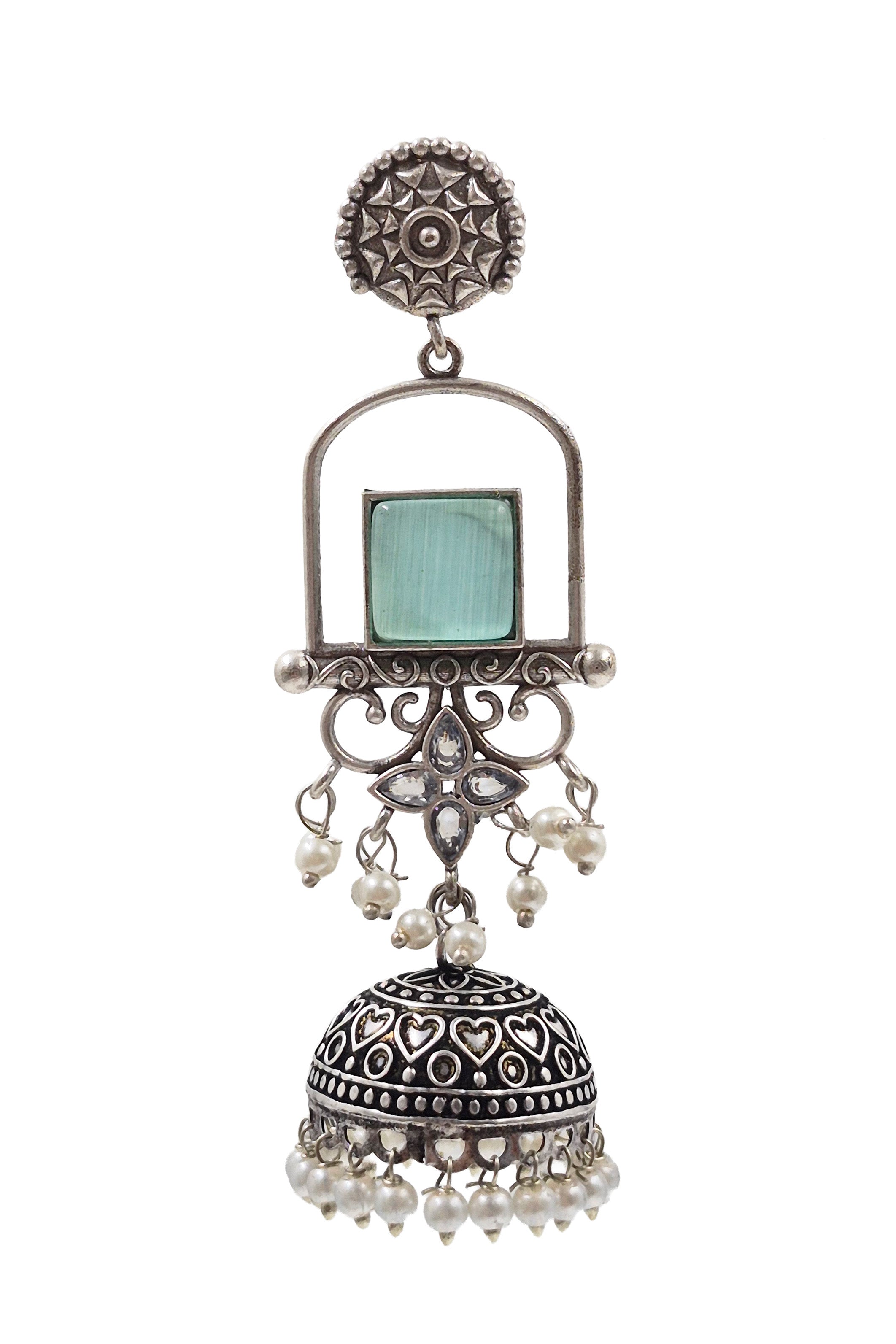 AANVI STONE JHUMKA EARRINGS