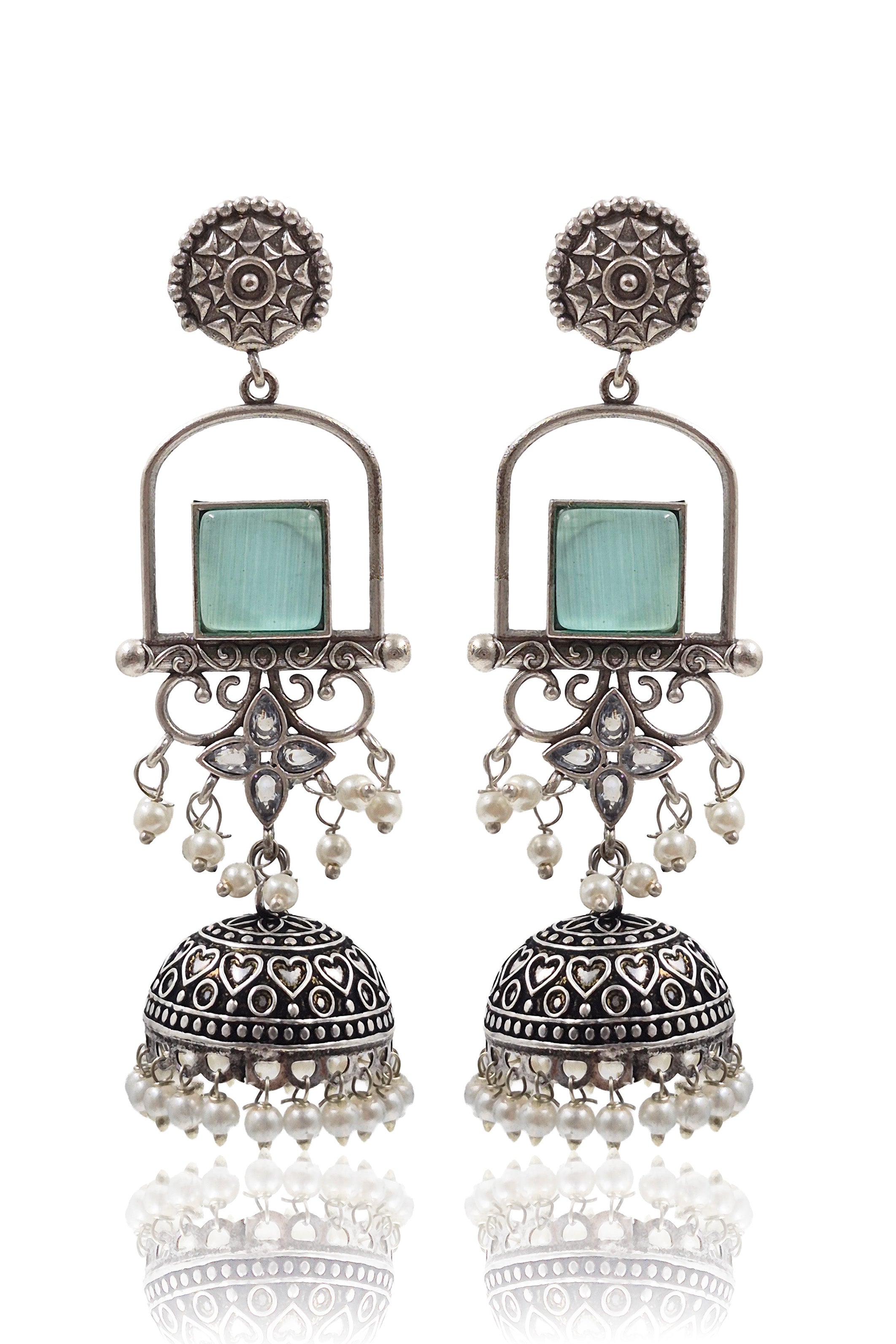 AANVI STONE JHUMKA EARRINGS
