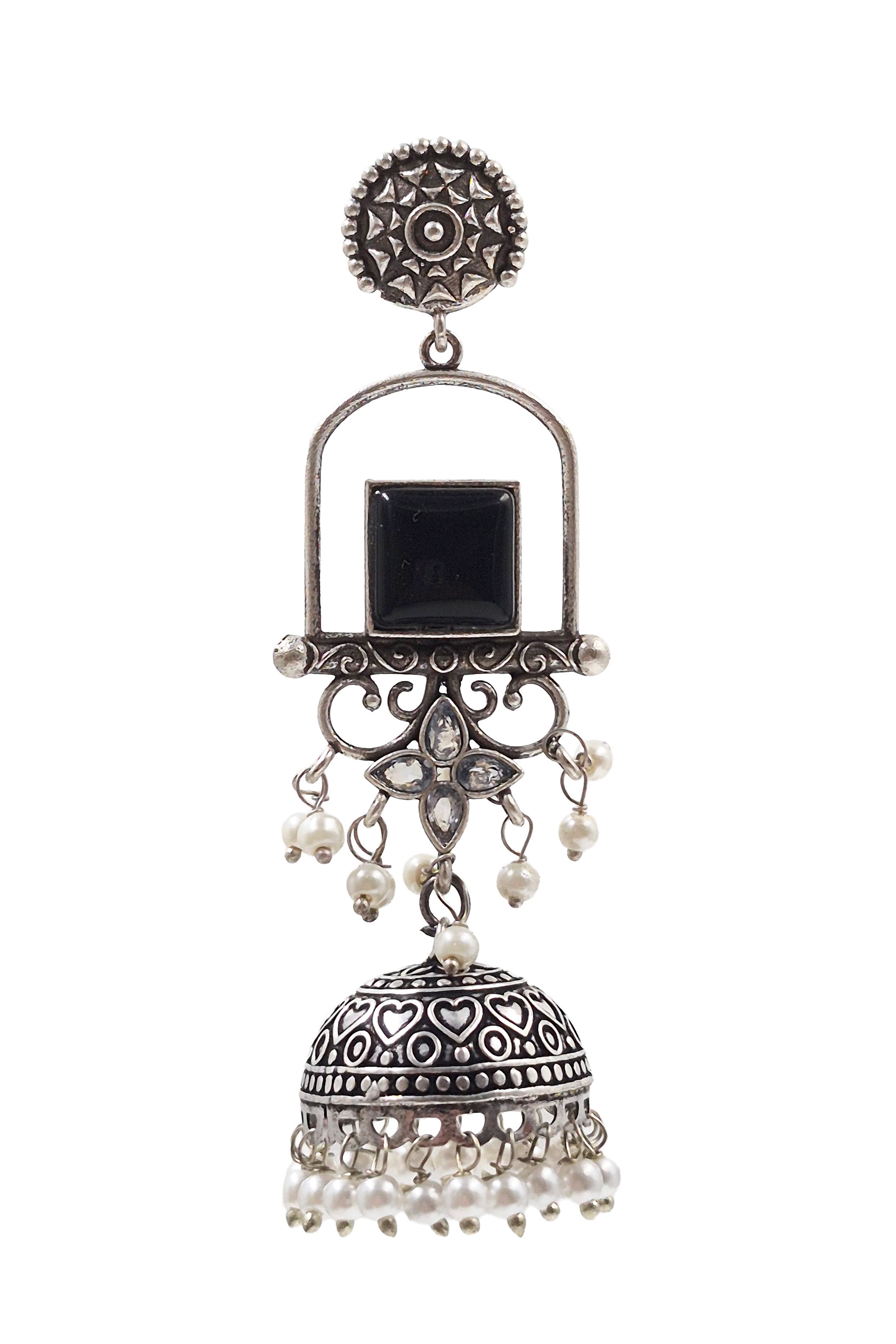 AANVI STONE JHUMKA EARRINGS