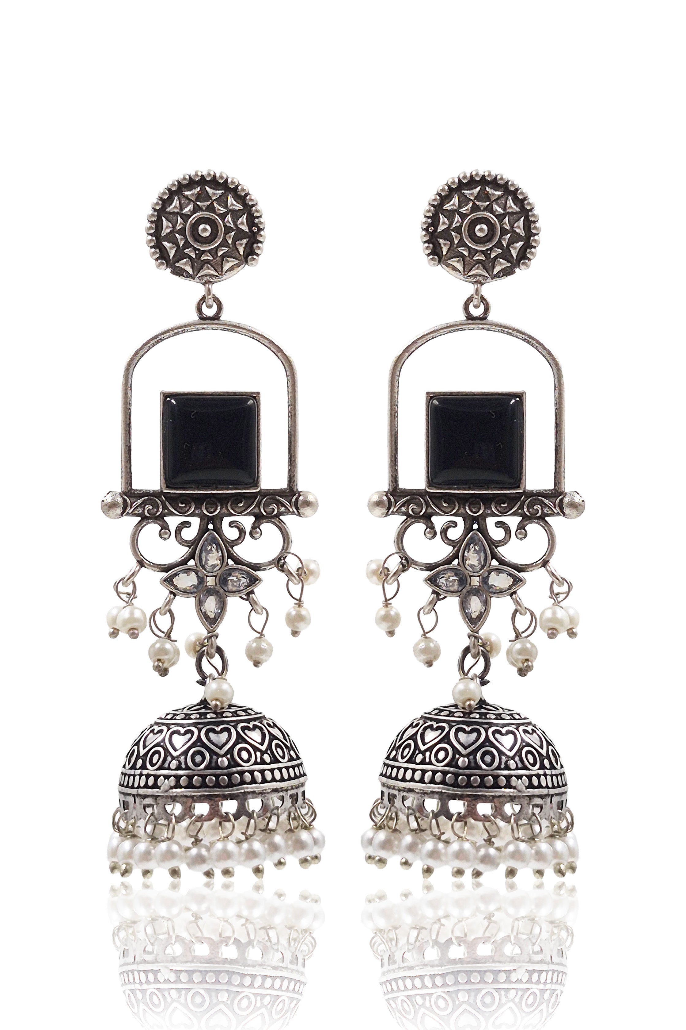 Aanvi Stone Jhumka Earrings