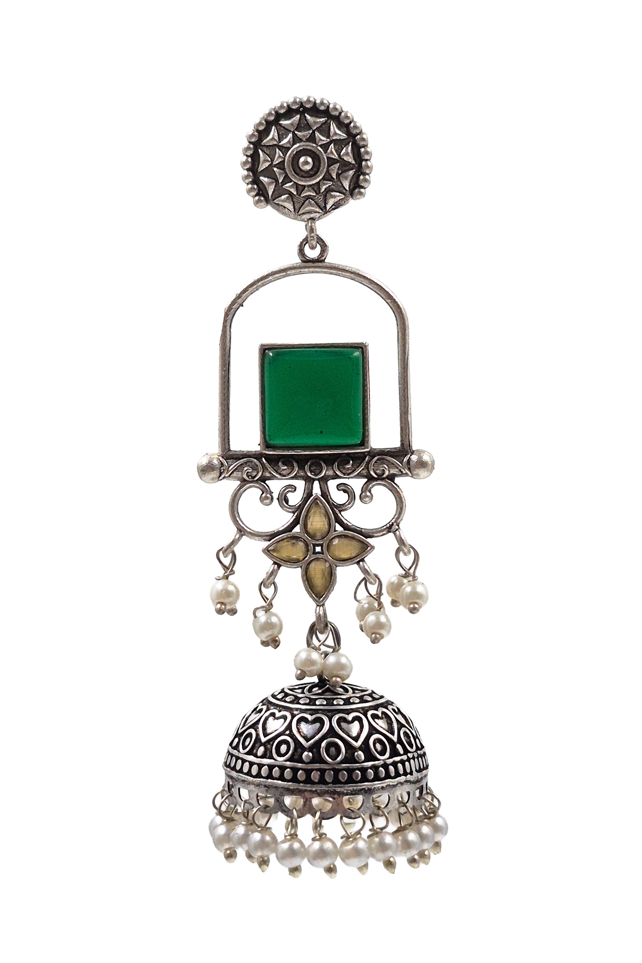 AANVI STONE JHUMKA EARRINGS