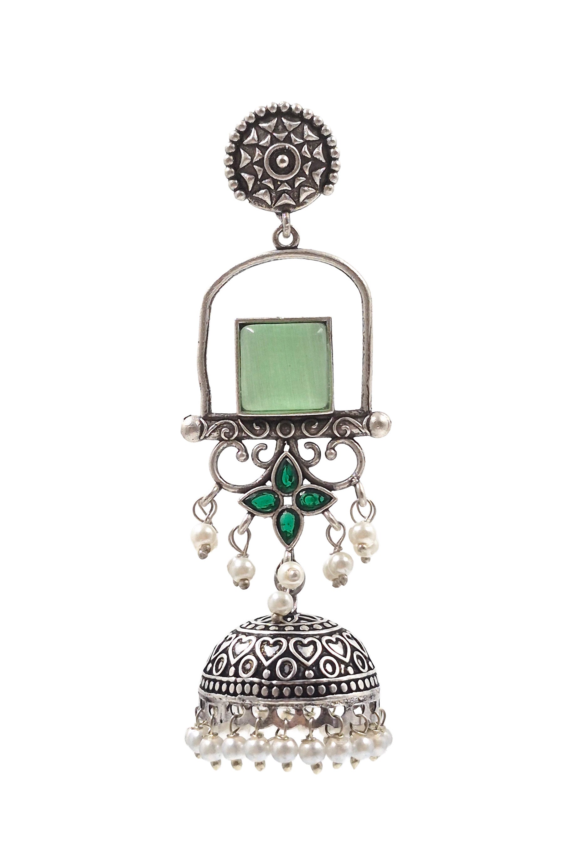 Aanvi Stone Jhumka Earrings