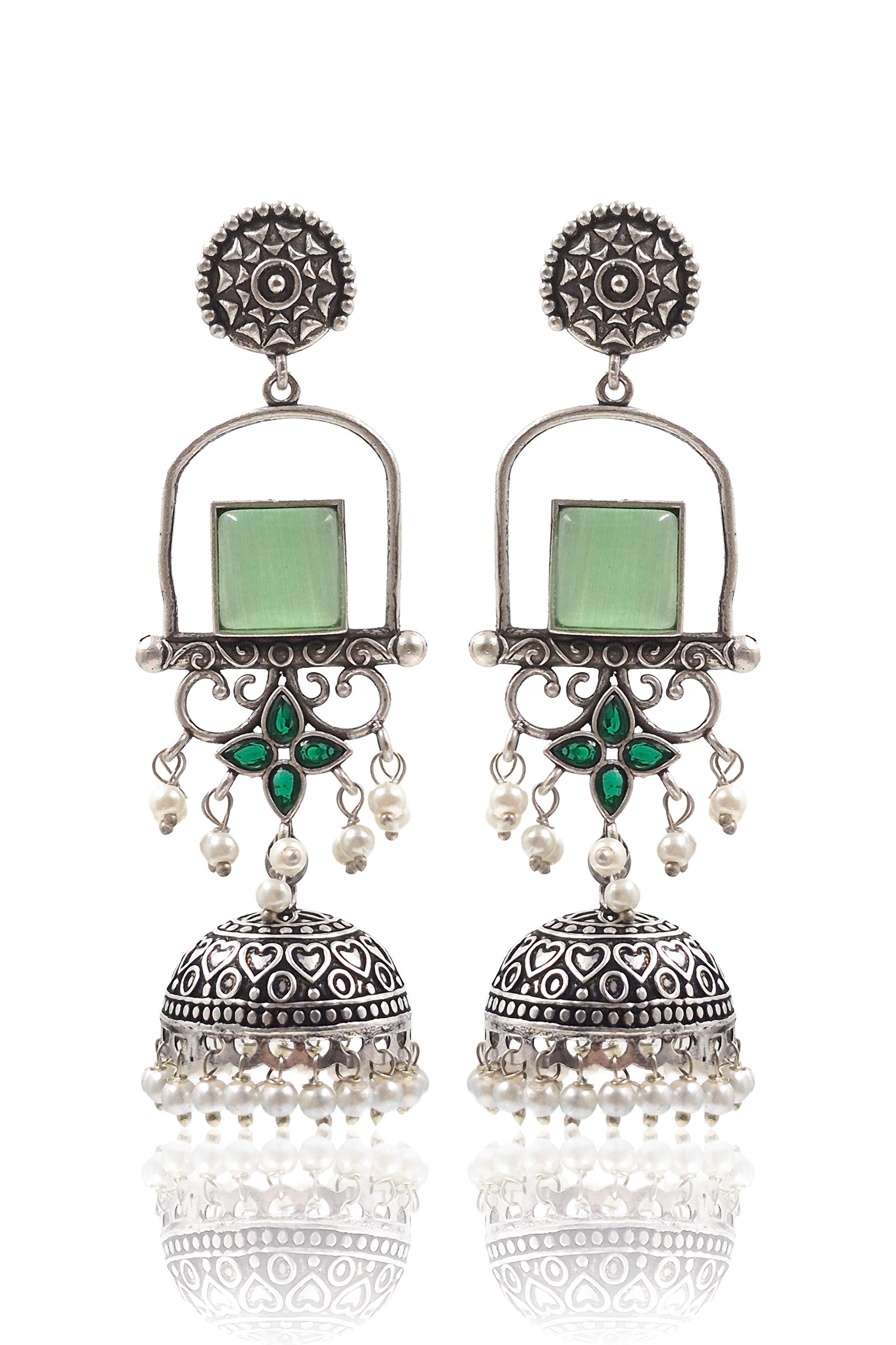 AANVI STONE JHUMKA EARRINGS