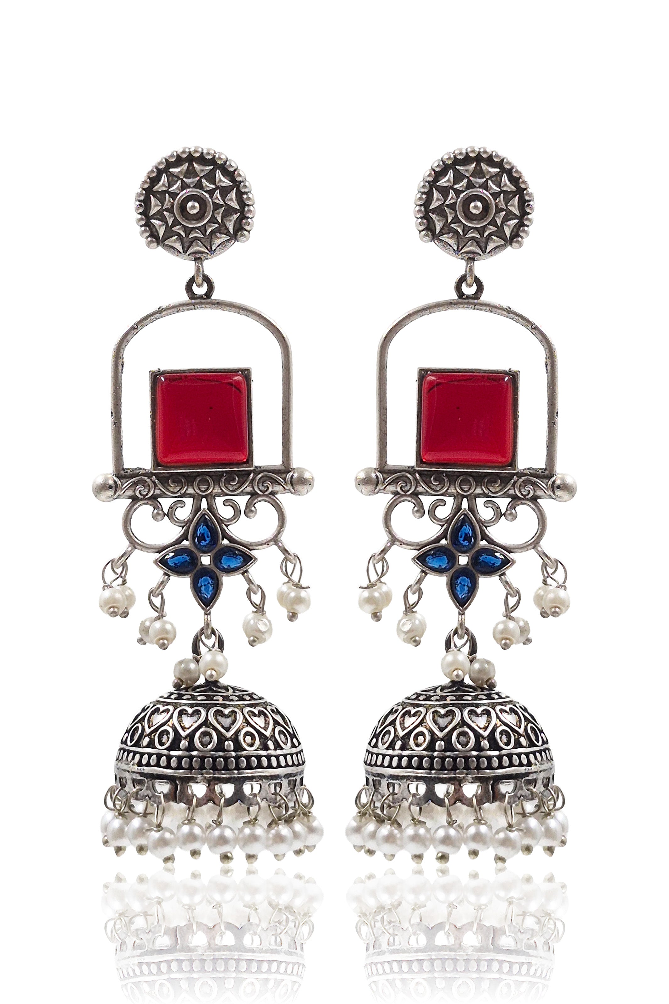 AANVI STONE JHUMKA EARRINGS