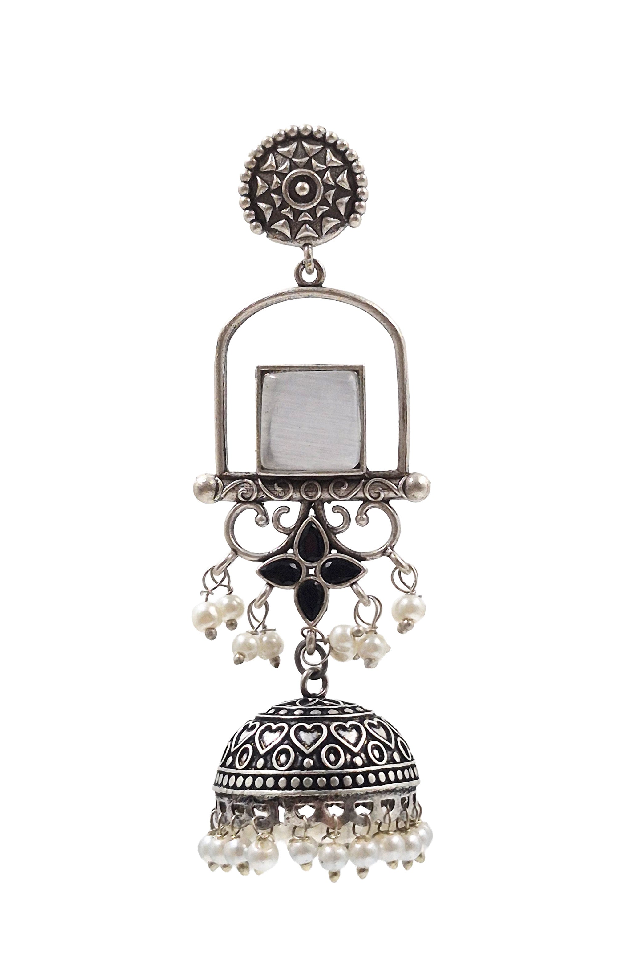 Aanvi Stone Jhumka Earrings