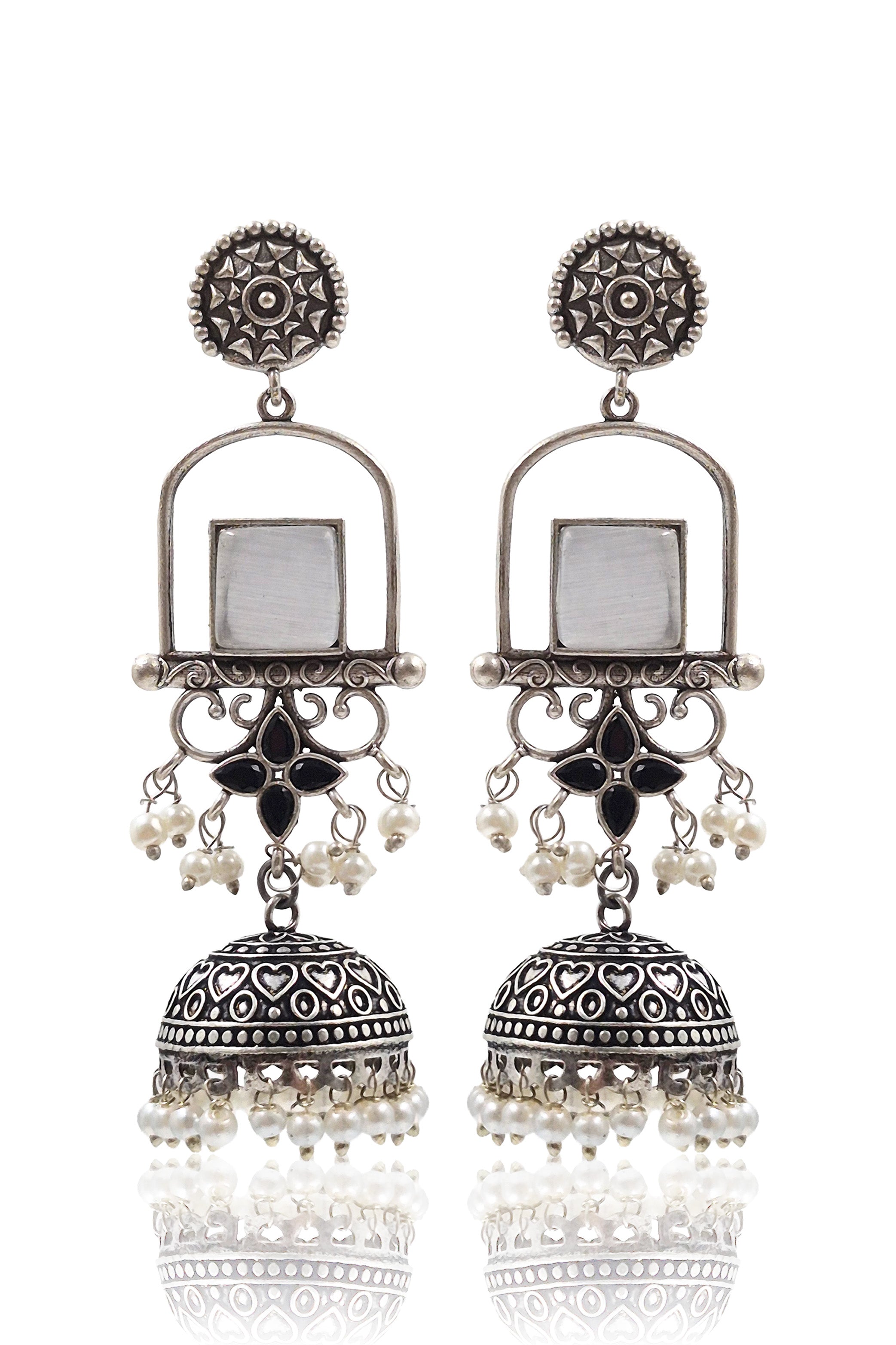 AANVI STONE JHUMKA EARRINGS