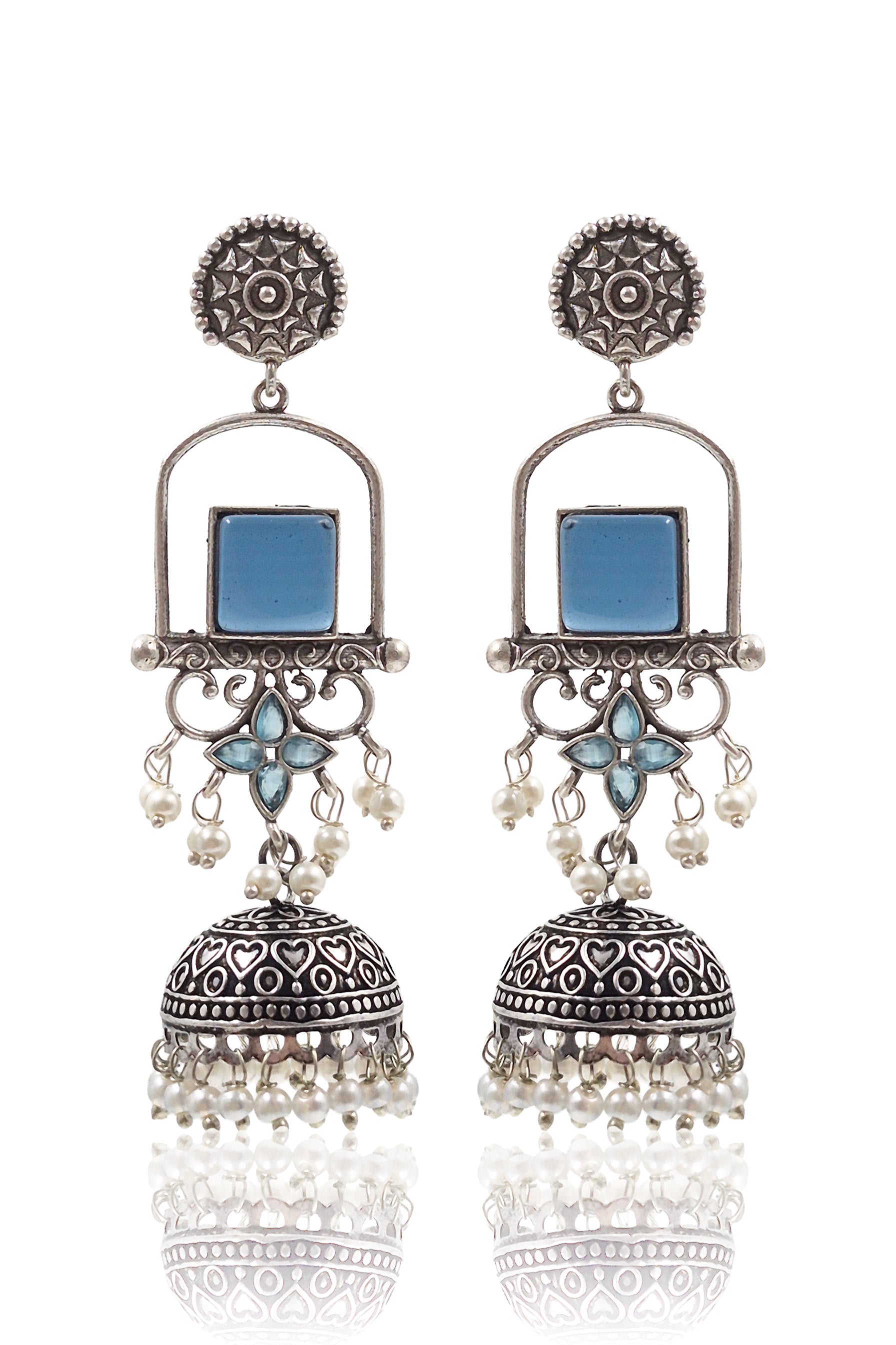 Aanvi Stone Jhumka Earrings