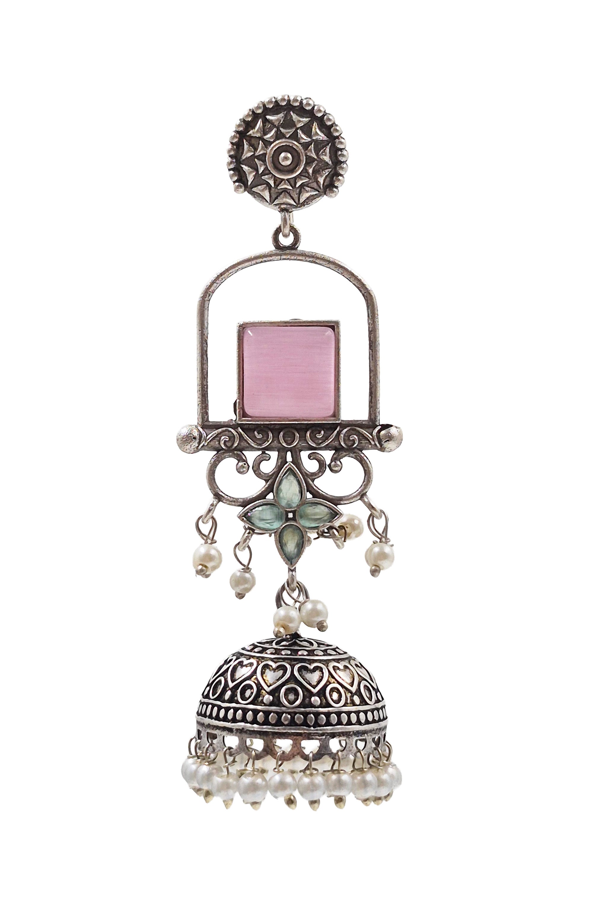 AANVI STONE JHUMKA EARRINGS