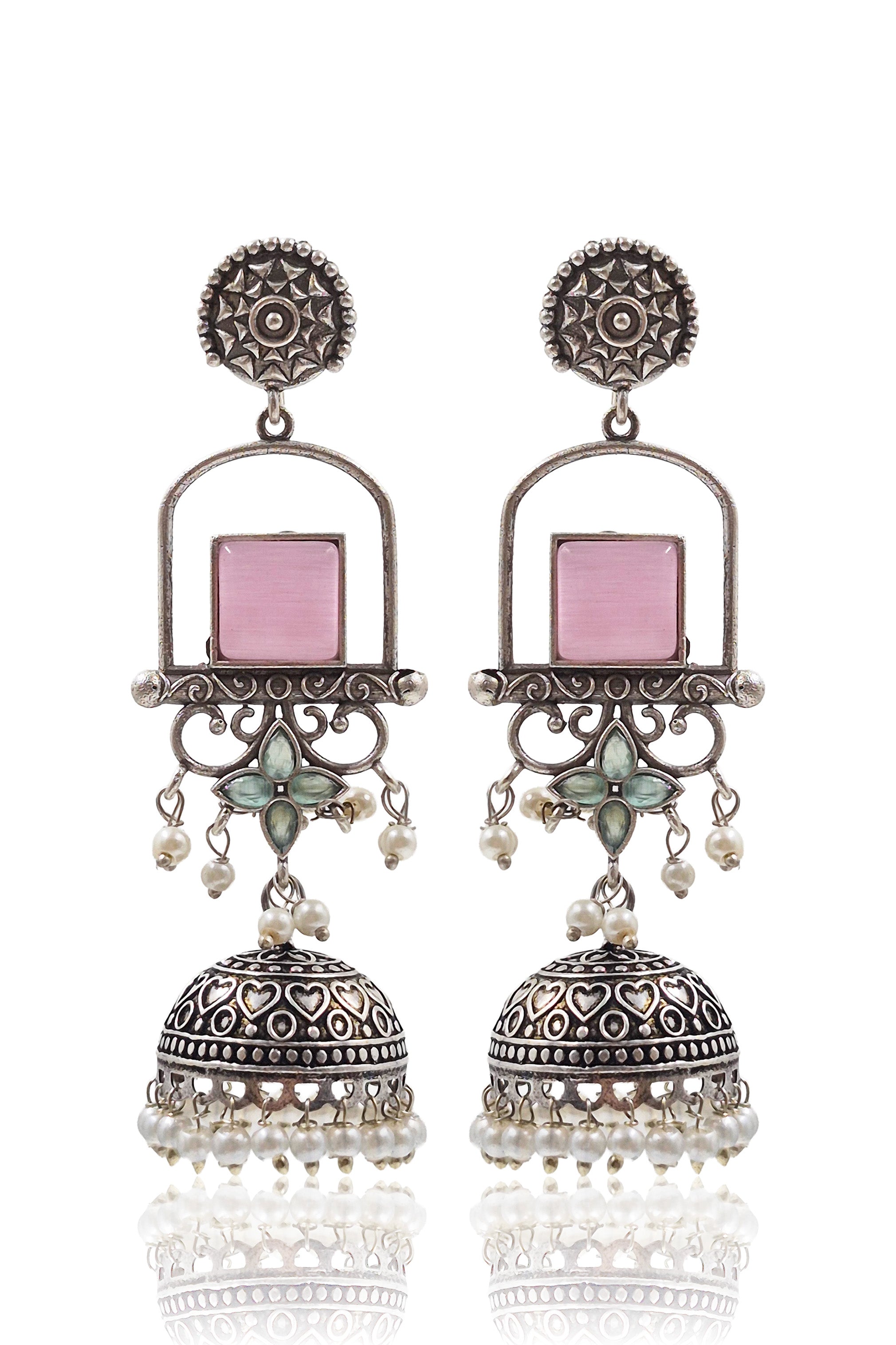 Aanvi Stone Jhumka Earrings