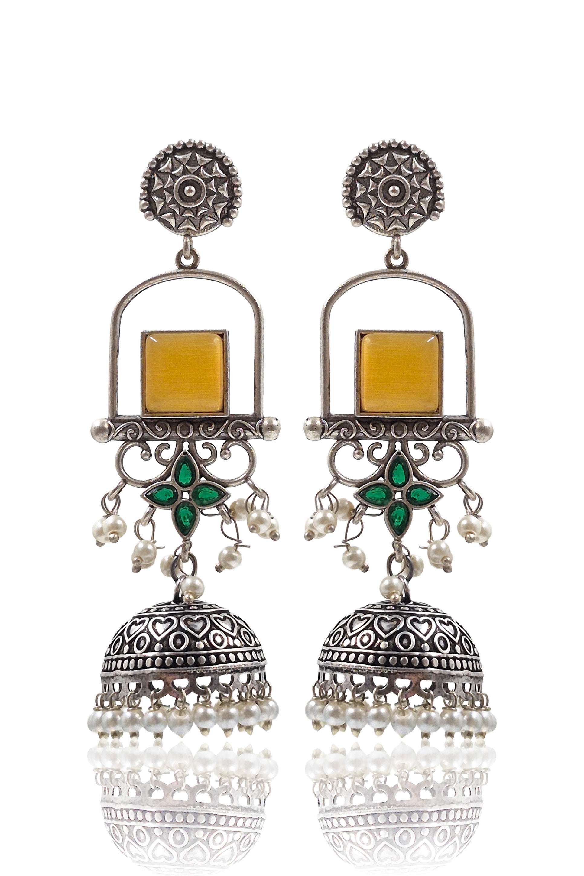 Aanvi Stone Jhumka Earrings