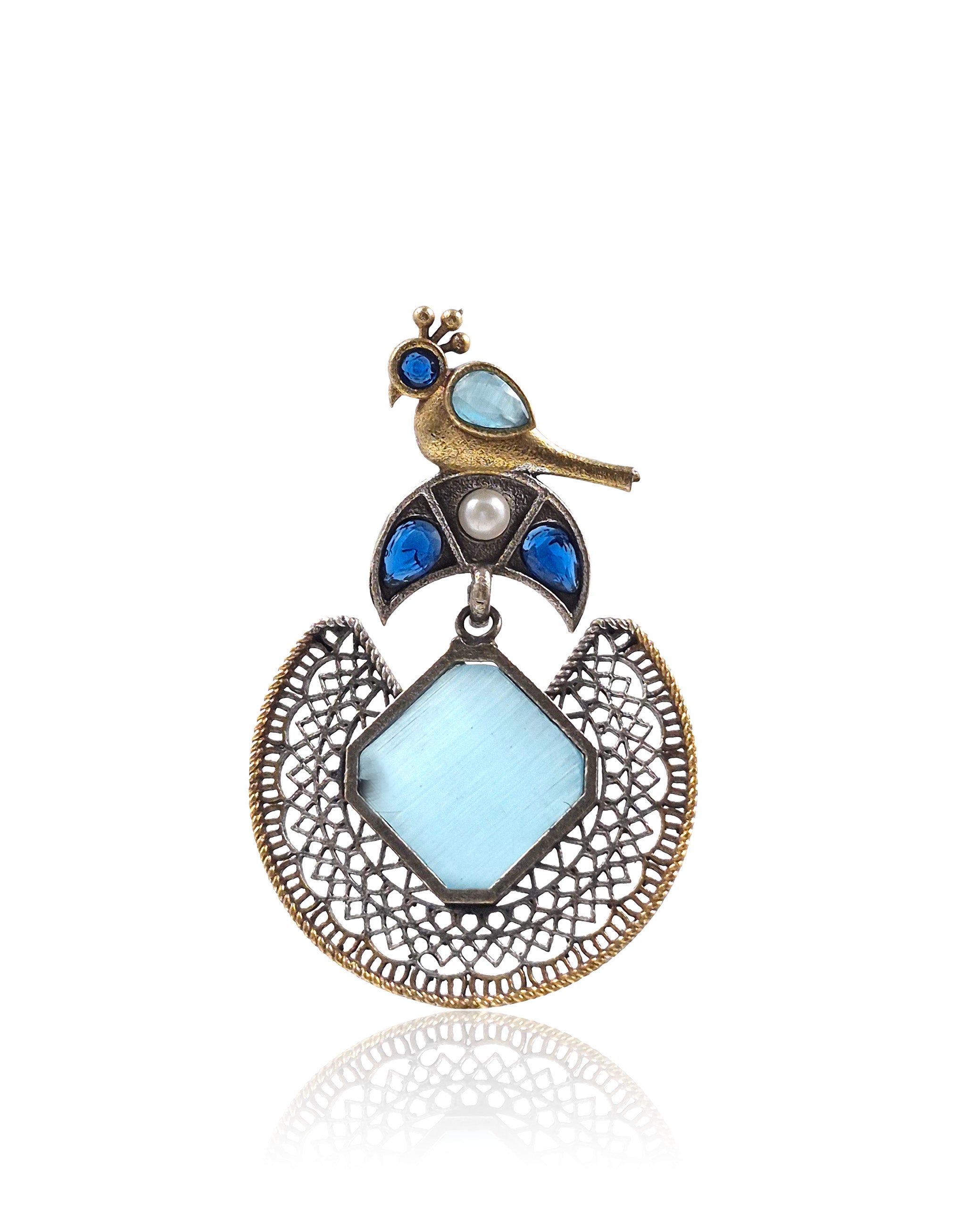 Royal Peacock Filigree Stone Earrings