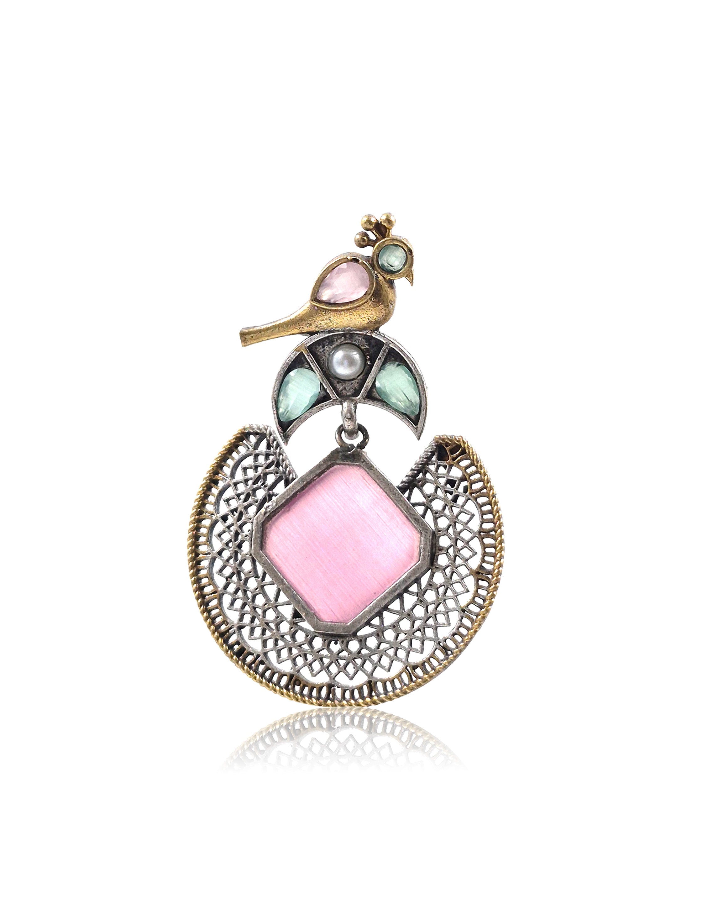 Royal Peacock Filigree Stone Earrings