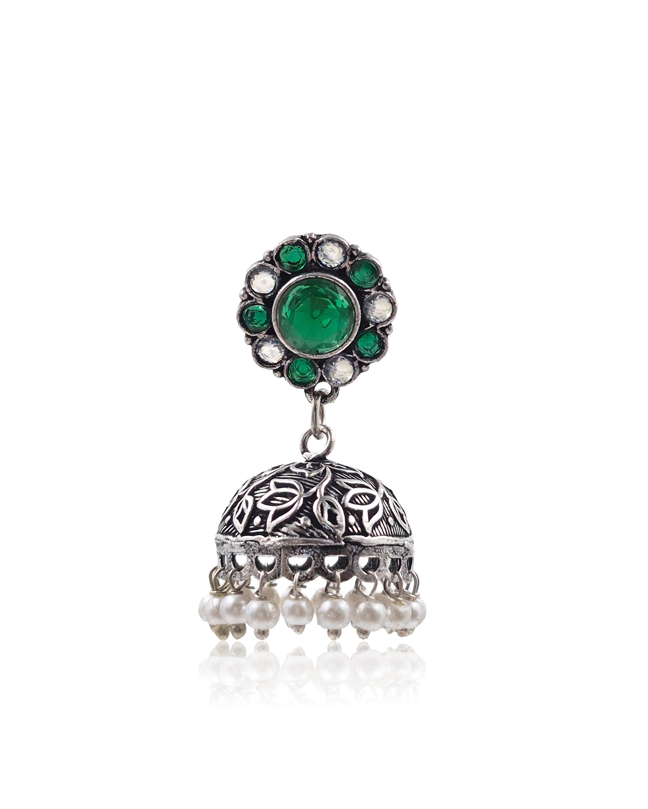 Dia Stone Jhumka Earrings