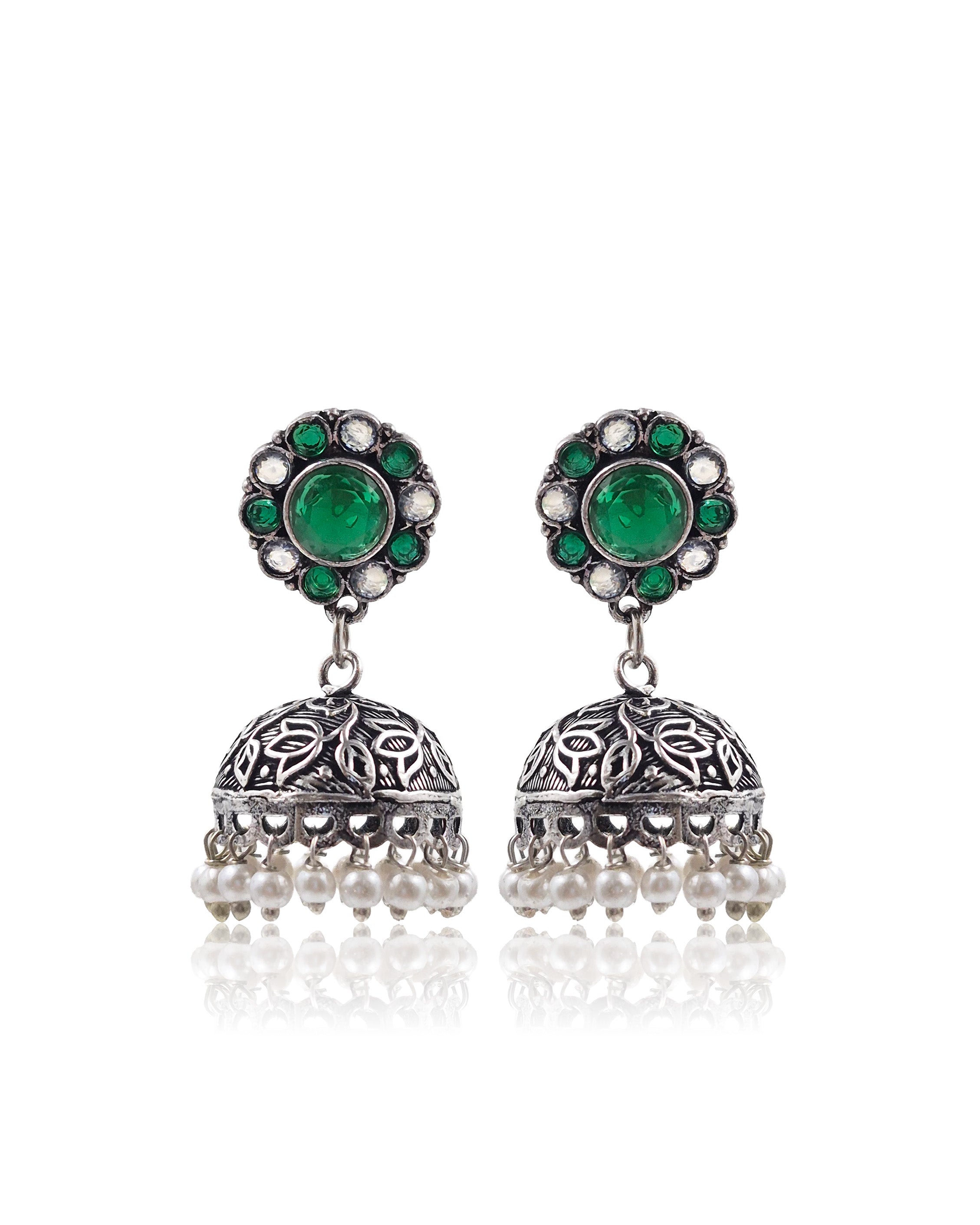 Dia Stone Jhumka Earrings