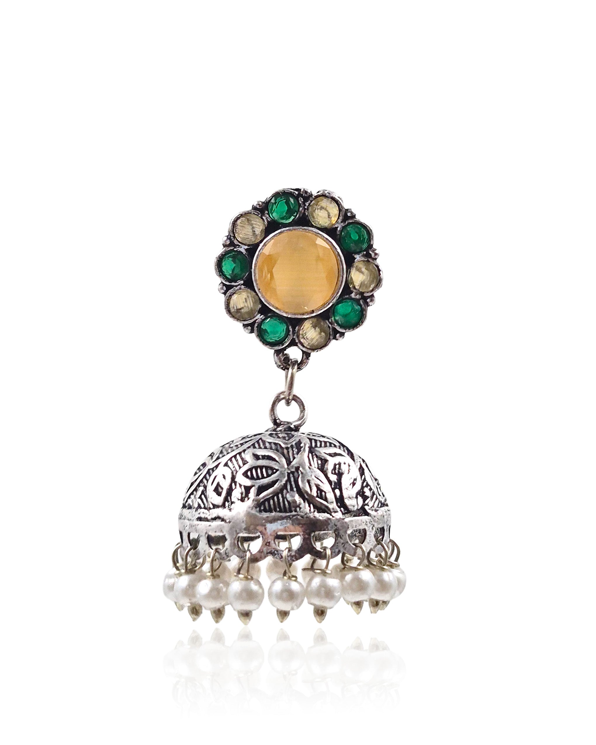 Dia Stone Jhumka Earrings