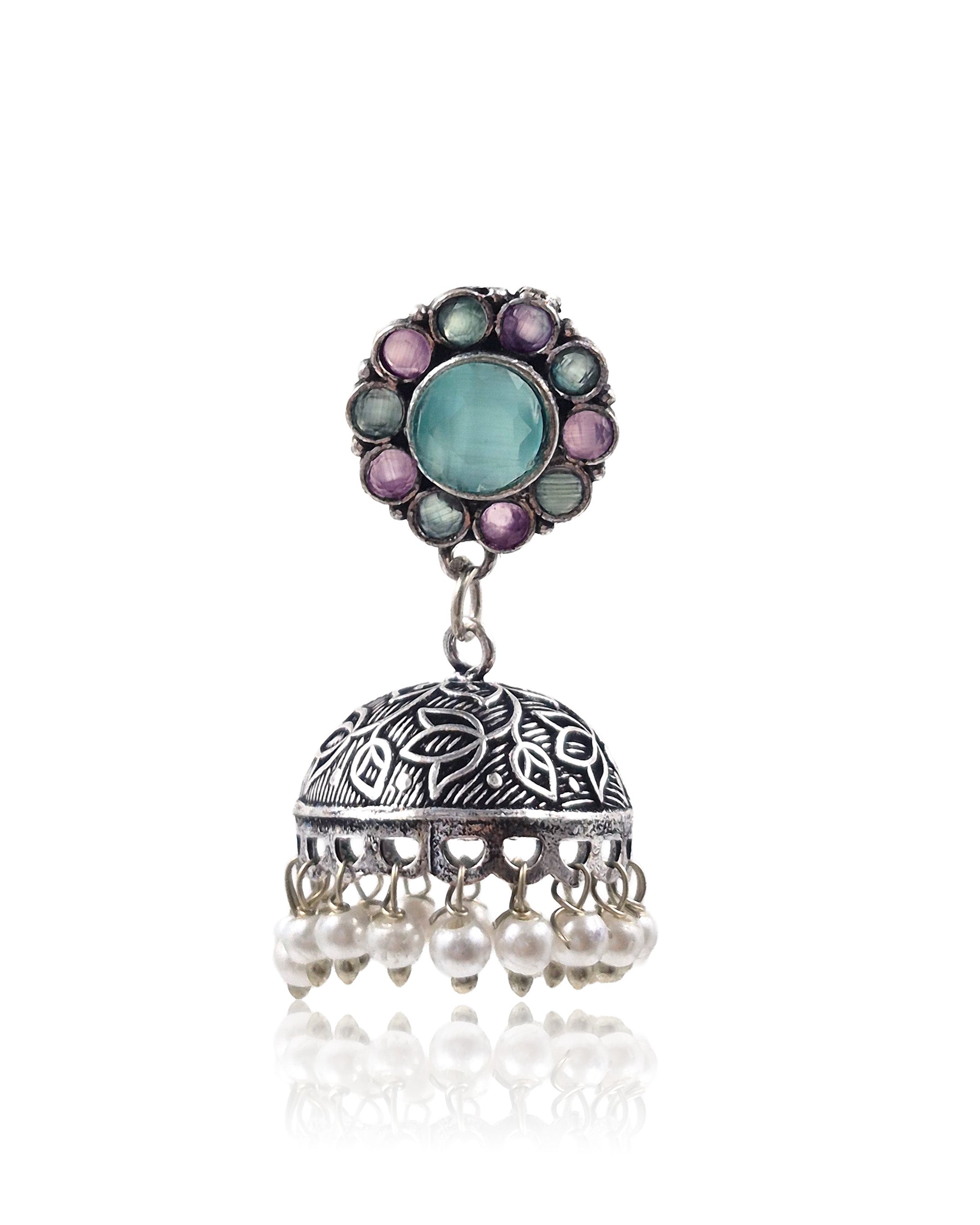 Dia Stone Jhumka Earrings