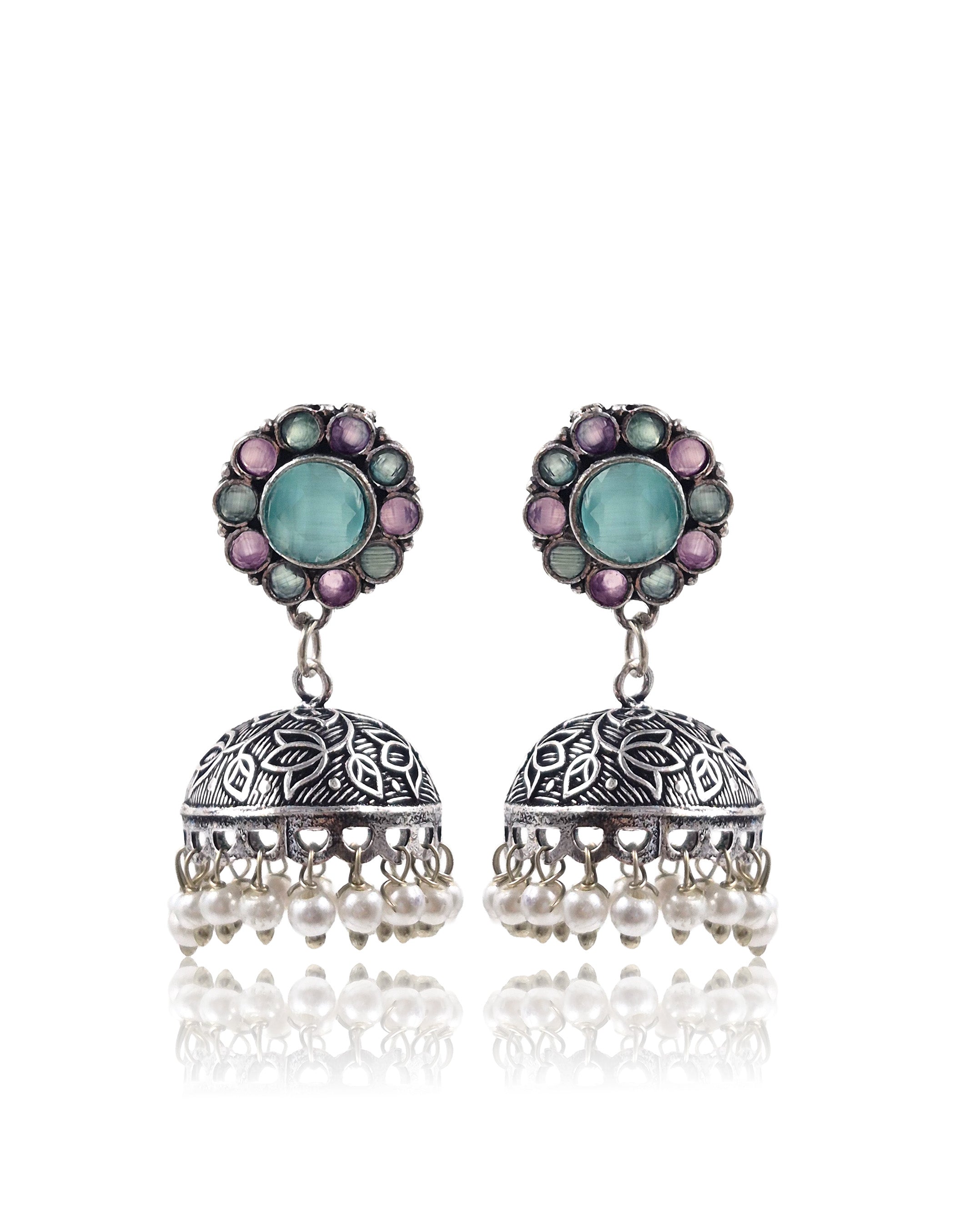 Dia Stone Jhumka Earrings