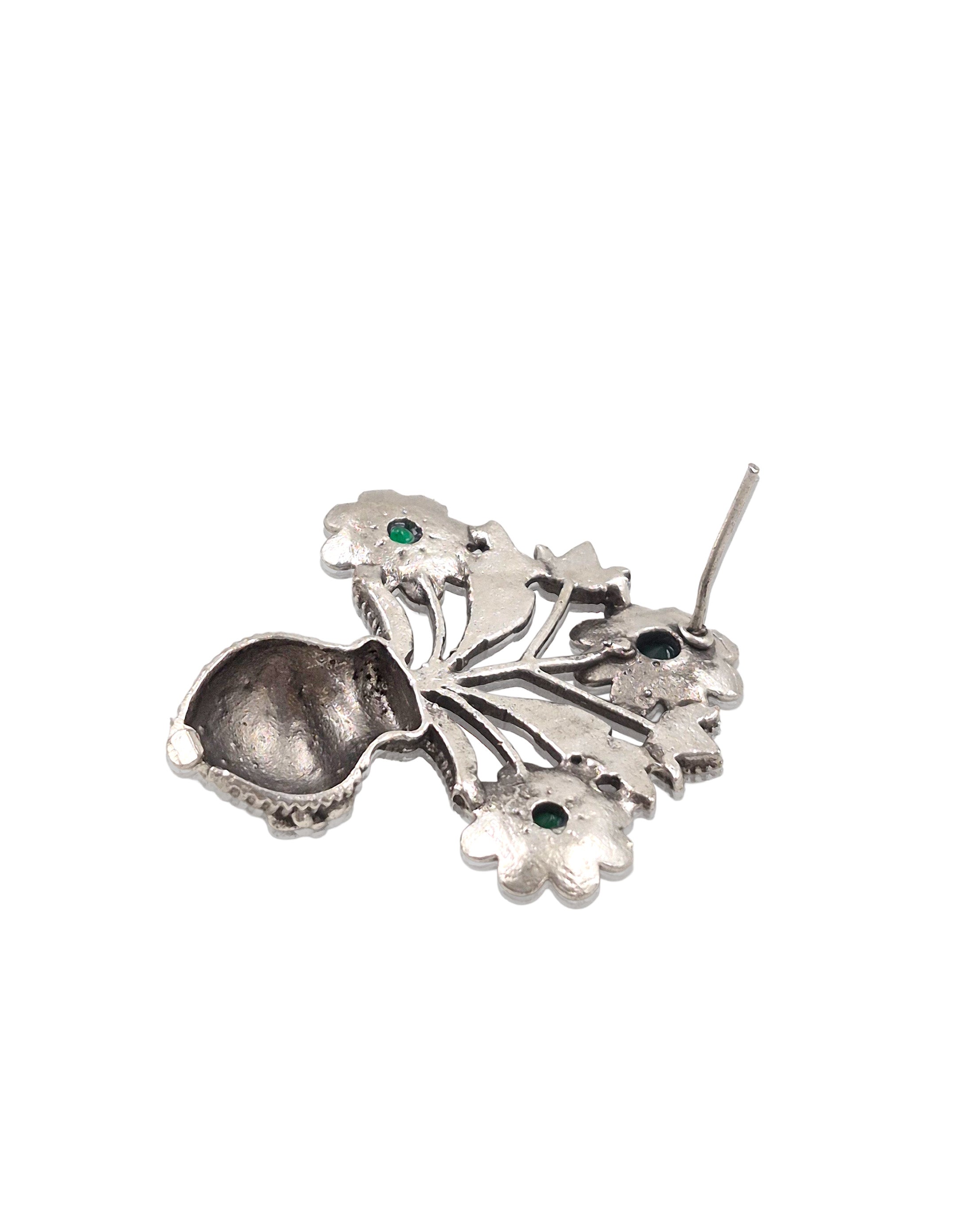 Unique Floral Pot Stud Earrings