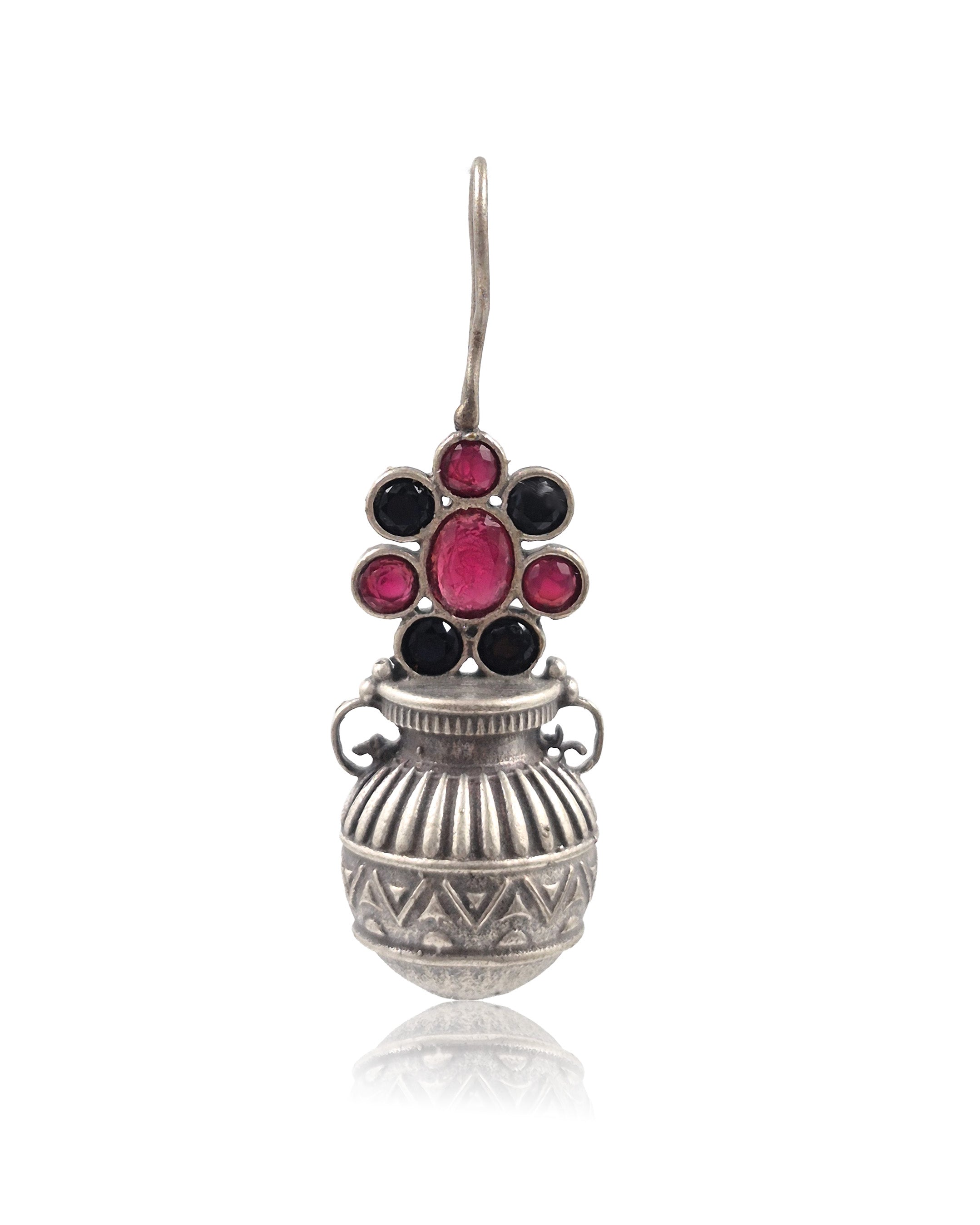 Ruby Tribal Pot Stone Earrings