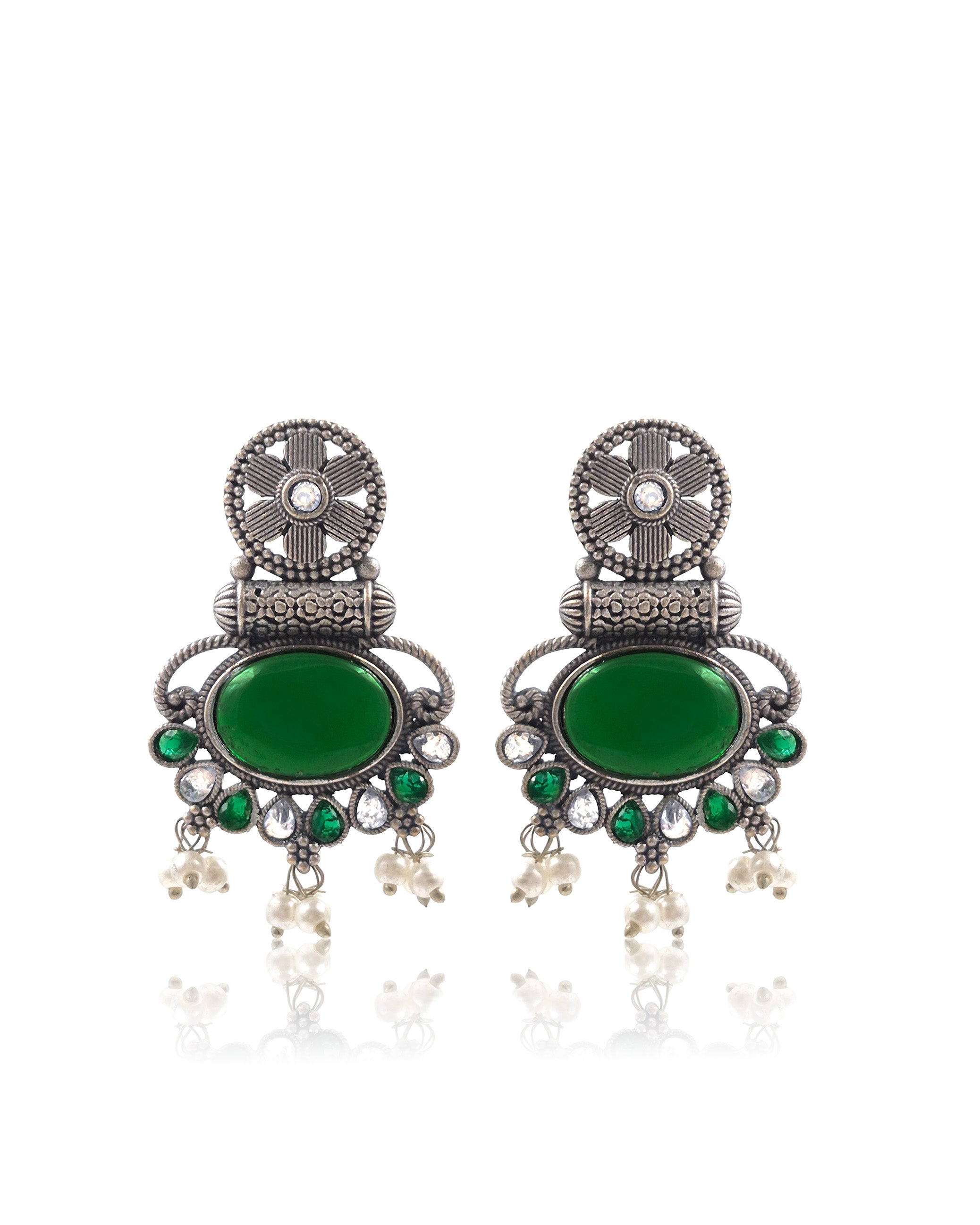 Prisha Ethnic Stone Earrings
