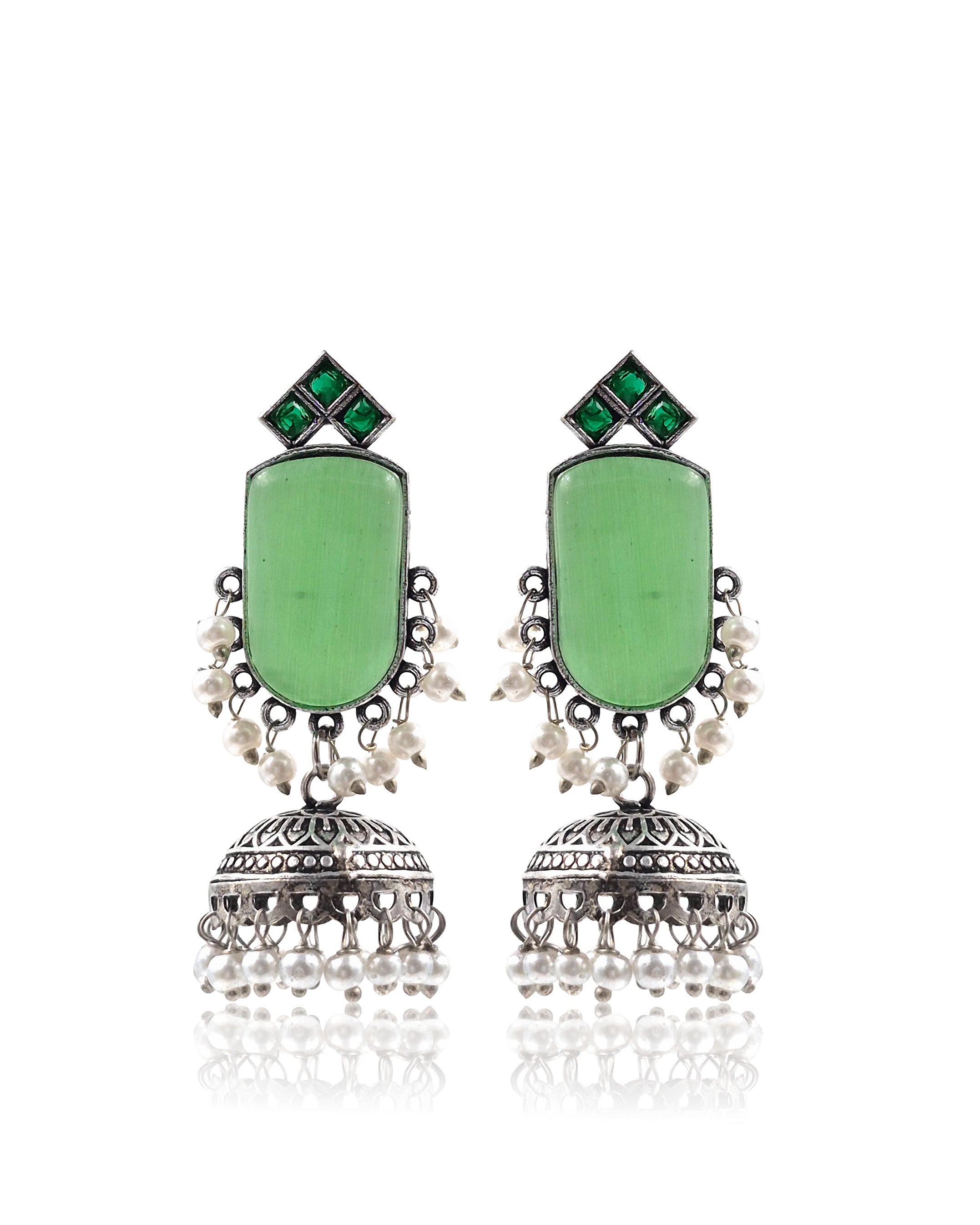 Mihika Stone Jhumka Earrings