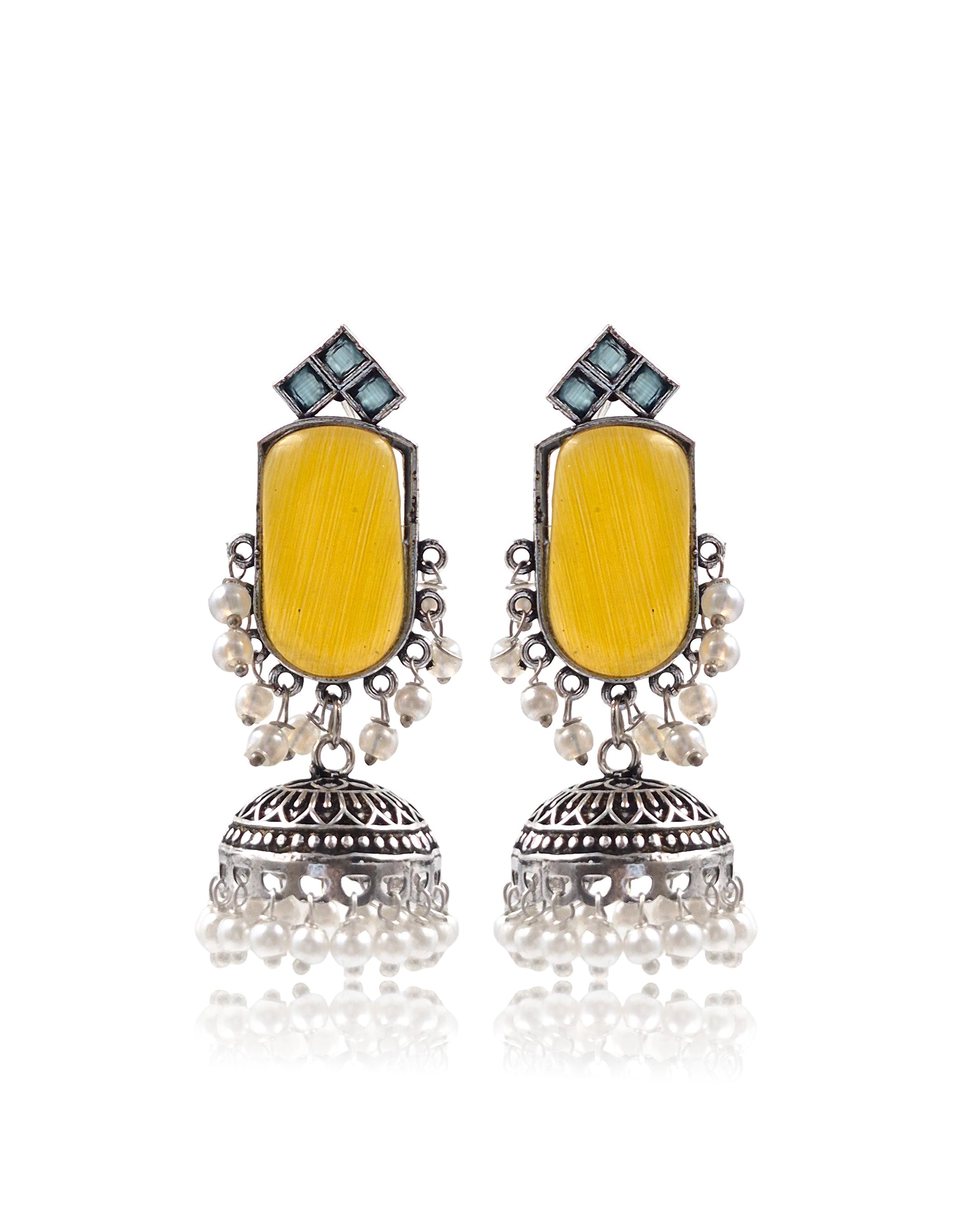 Mihika Stone Jhumka Earrings