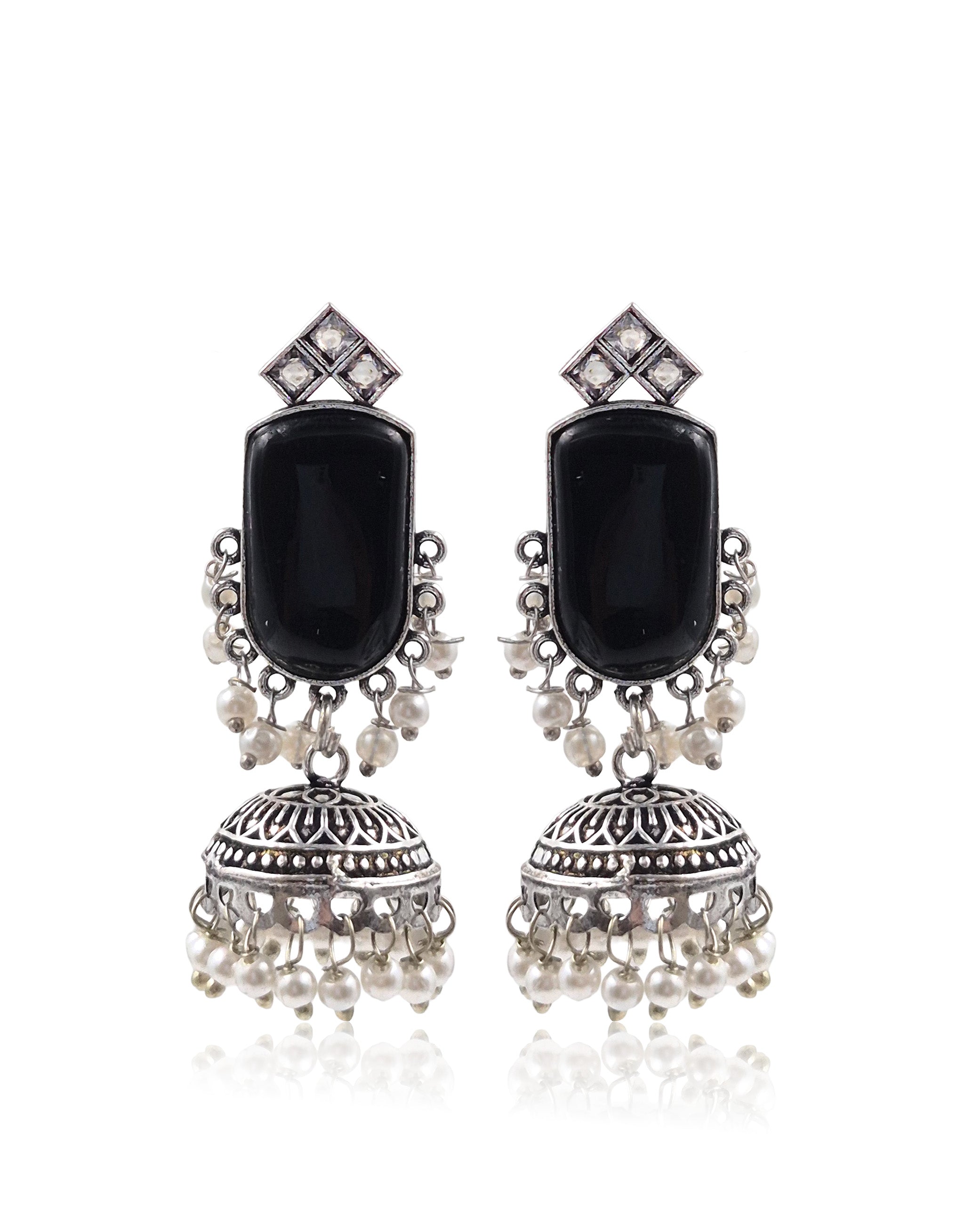 Mihika Stone Jhumka Earrings
