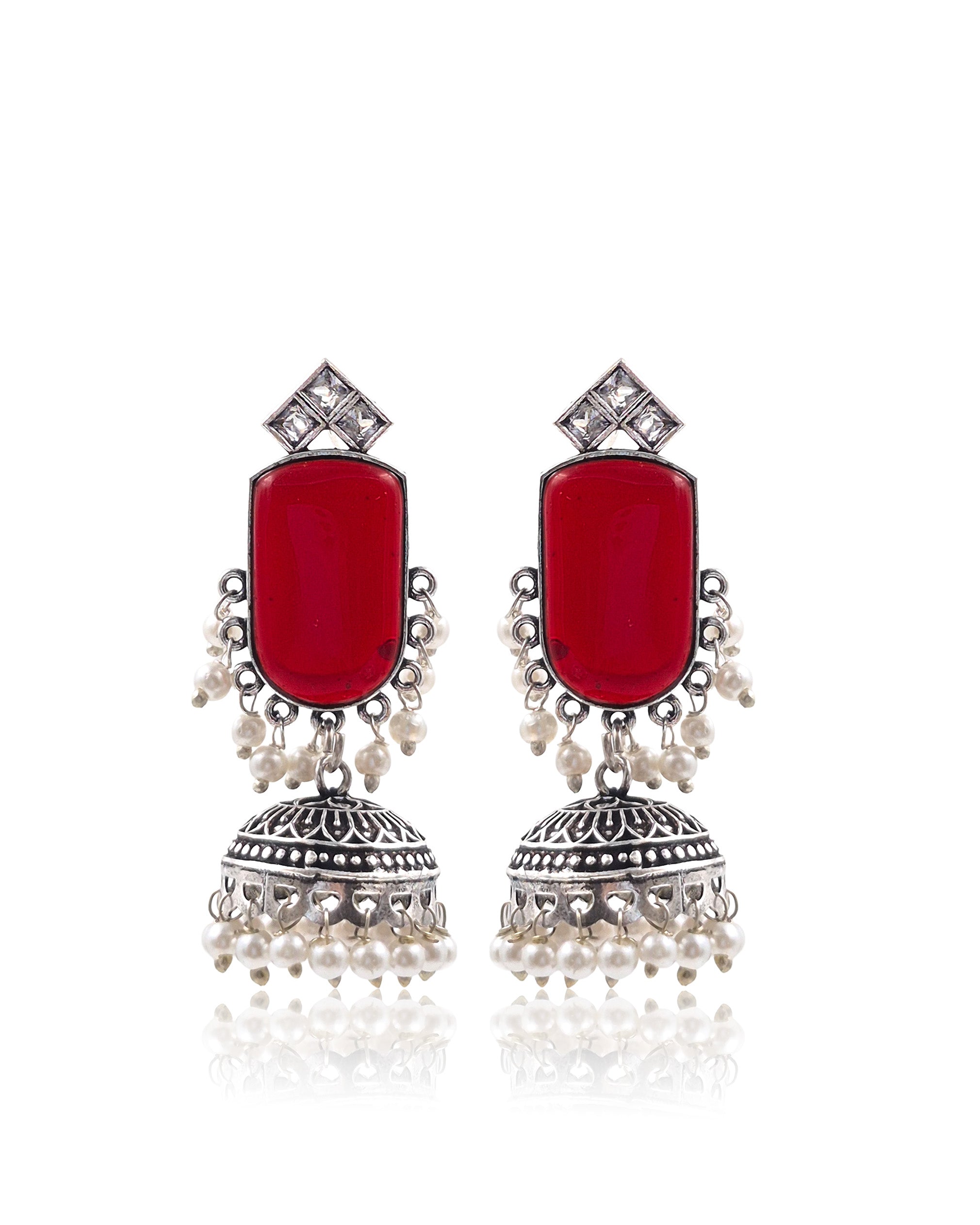 Mihika Stone Jhumka Earrings