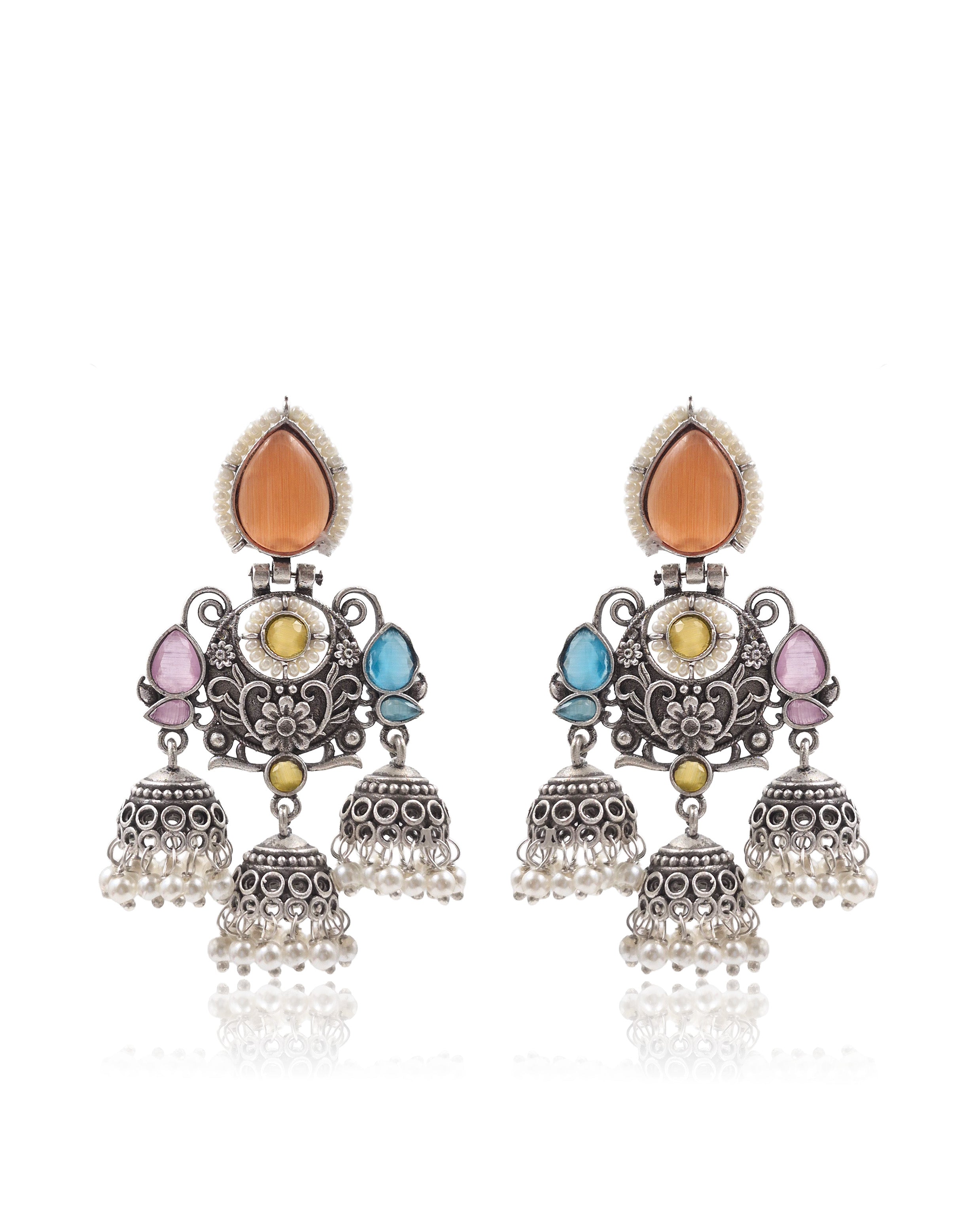Marie Stone Jhumka Earrings