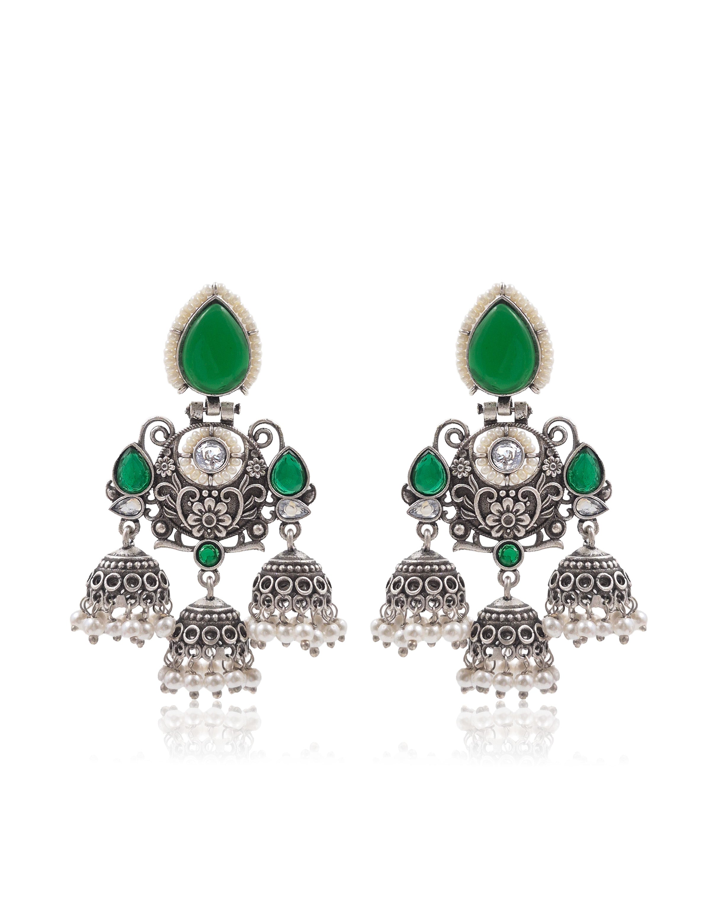 Marie Stone Jhumka Earrings