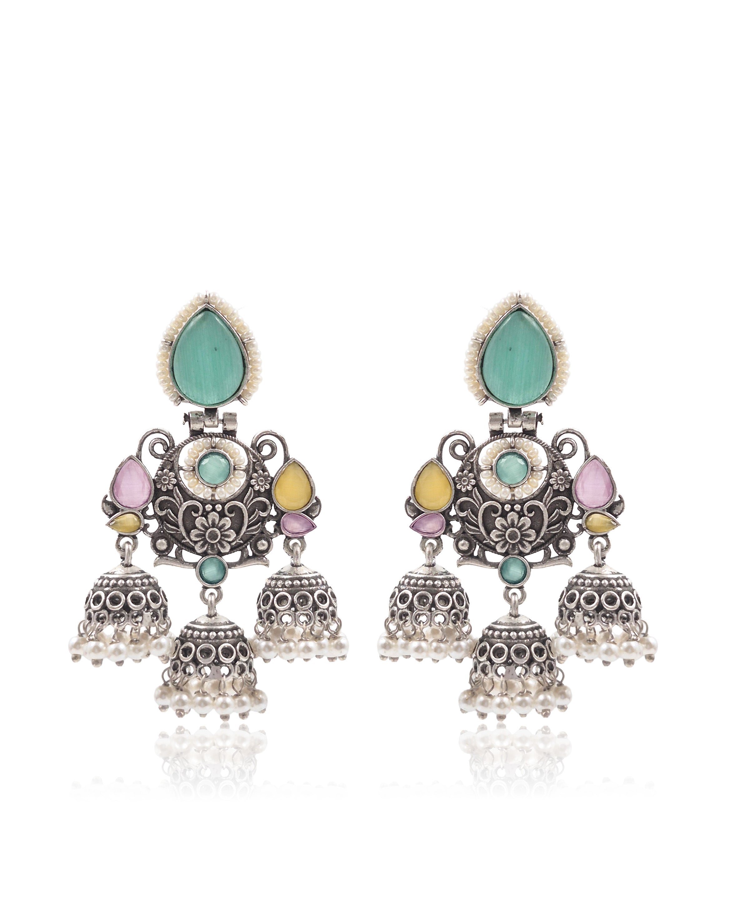 Marie Stone Jhumka Earrings