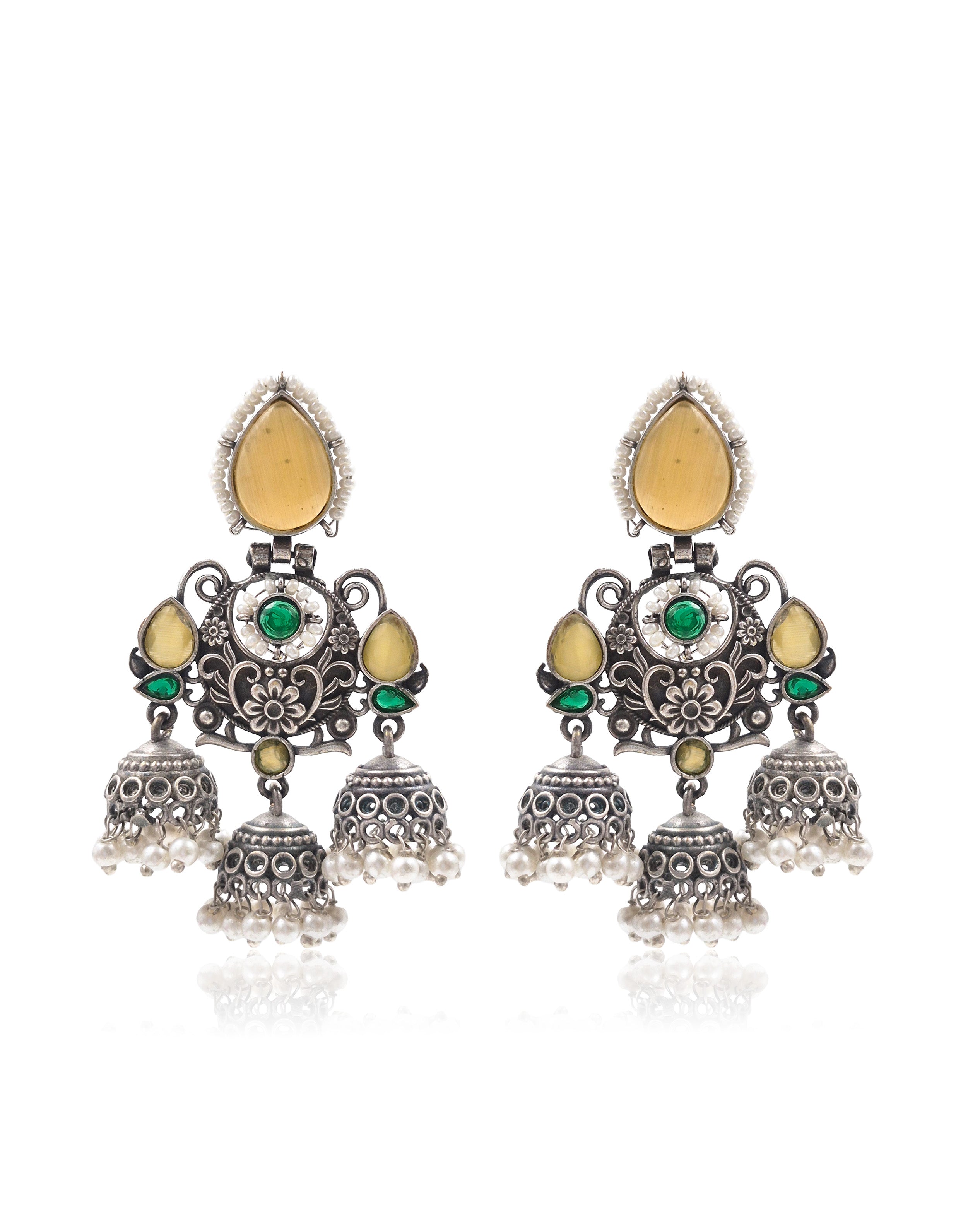 Marie Stone Jhumka Earrings