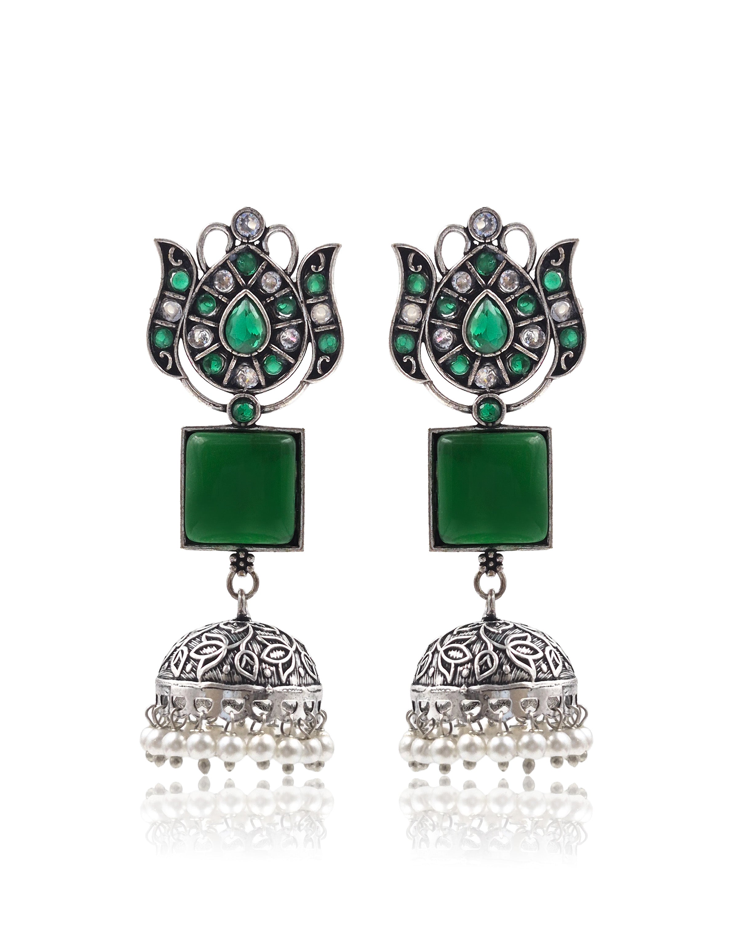 Aanya Stone Jhumka Earrings