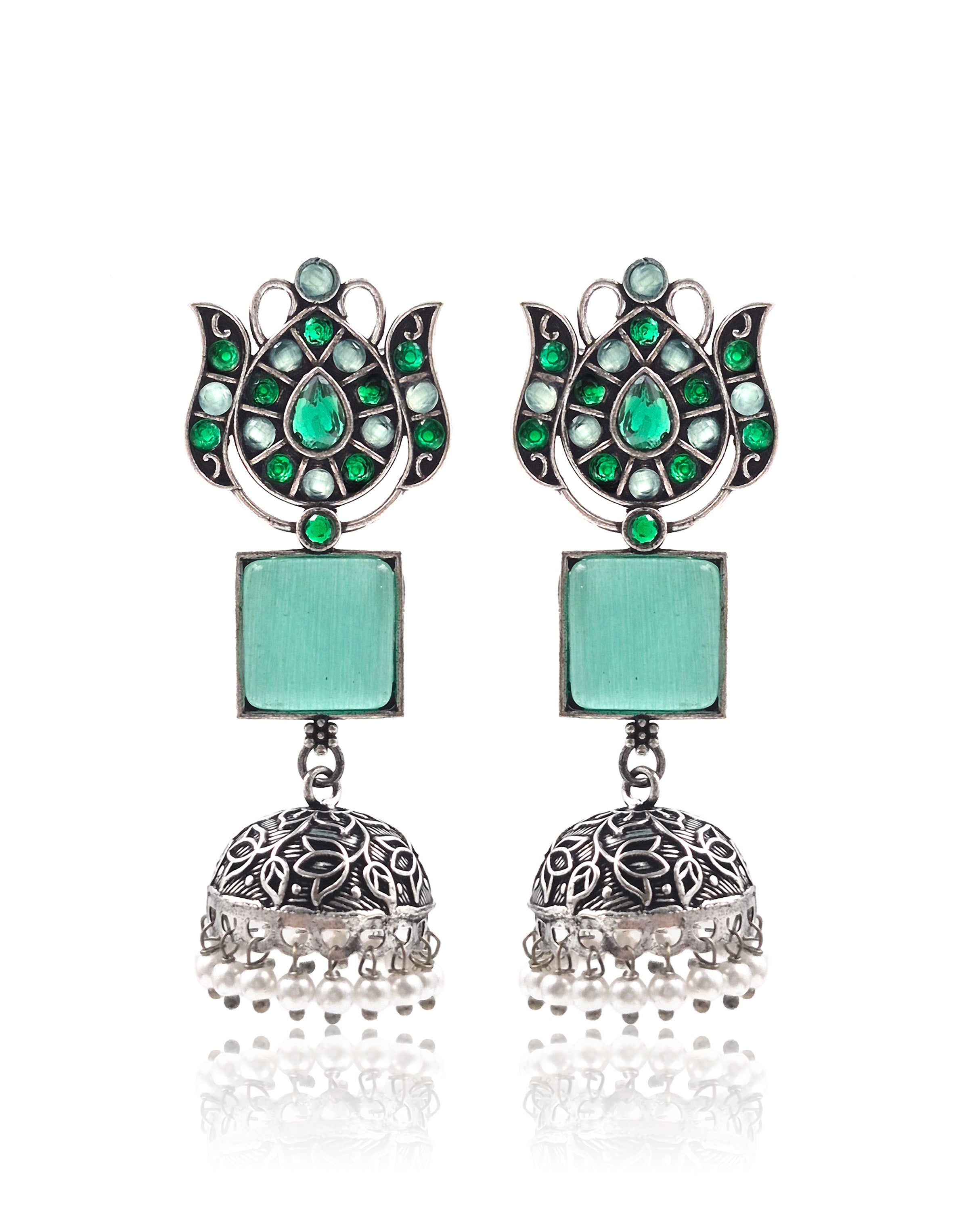 Aanya Stone Jhumka Earrings