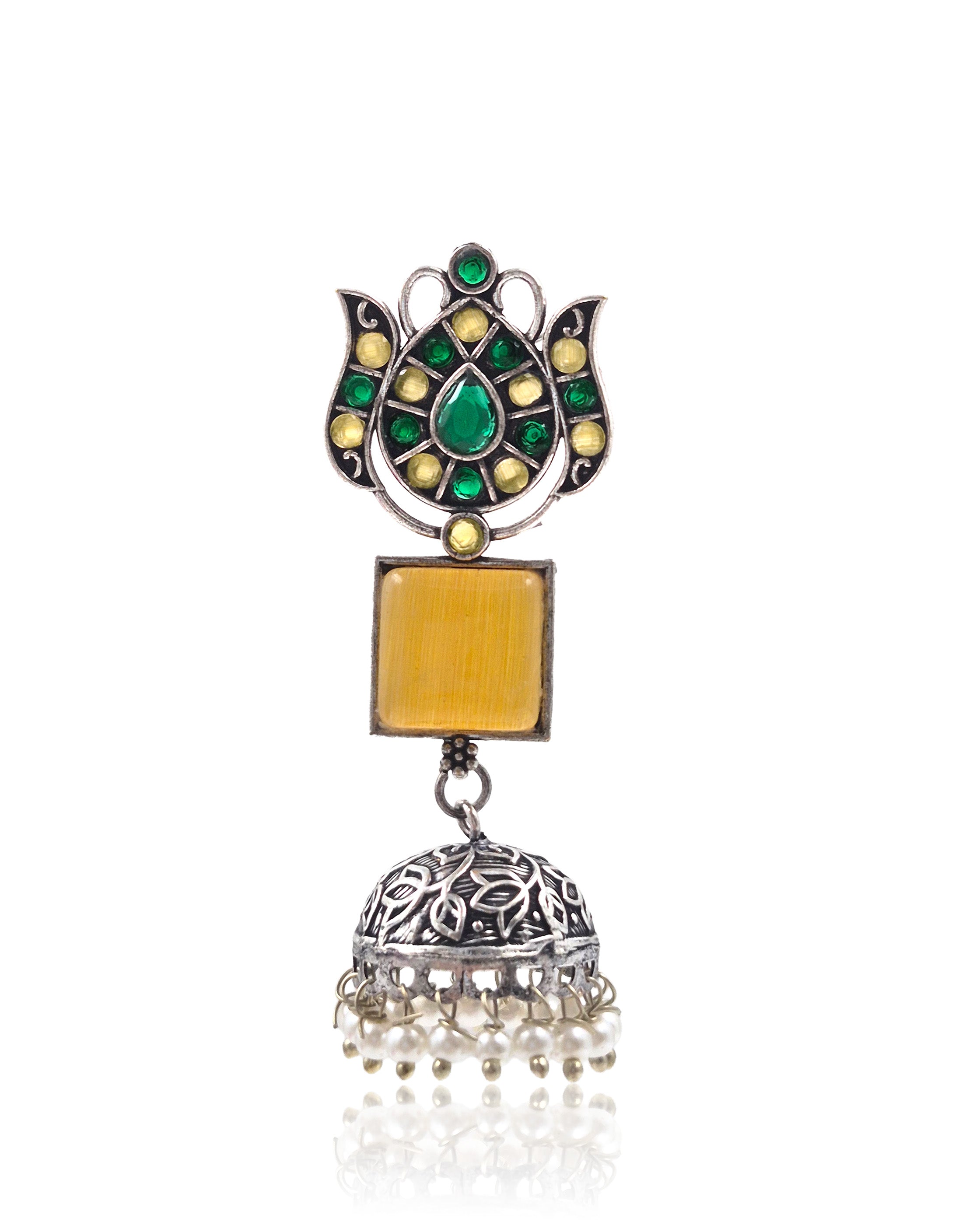 Aanya Stone Jhumka Earrings