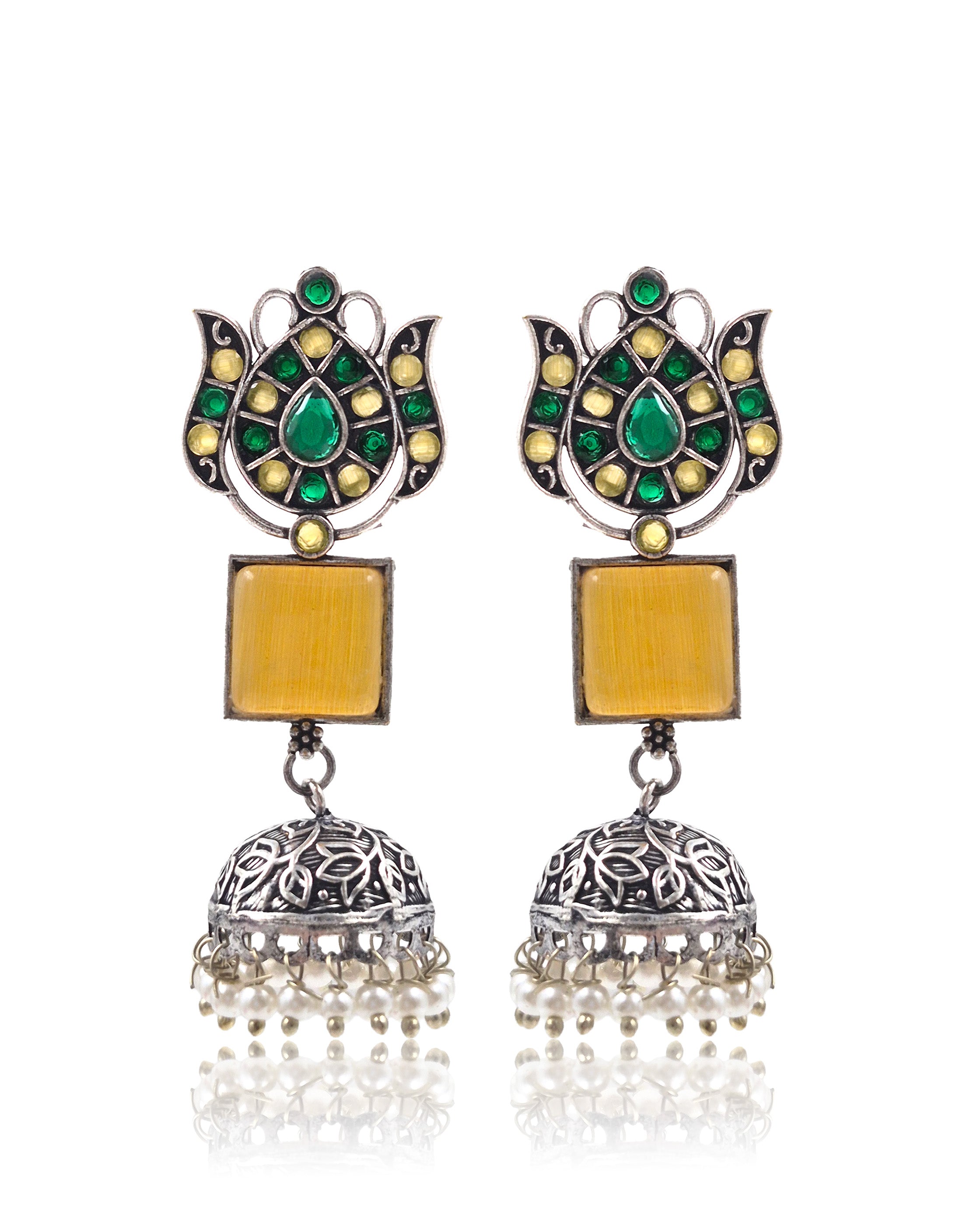 Aanya Stone Jhumka Earrings