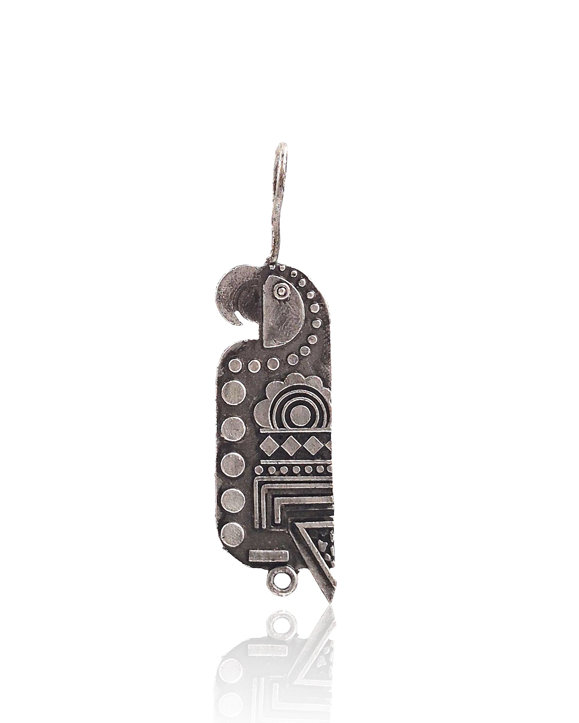 PARROT SILVER LOOKALIKE STUD EARRINGS