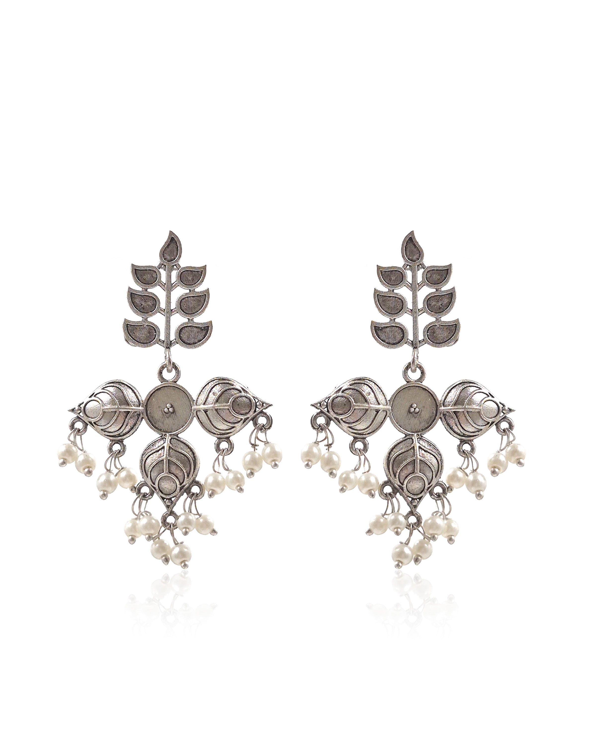NIHARA OXIDISED DANGLER EARRINGS